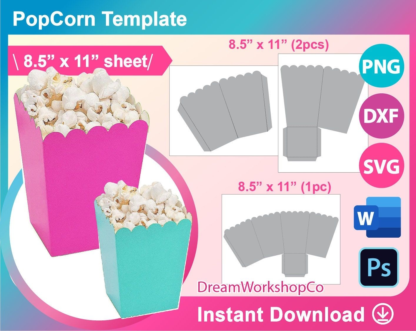 Popcorn Template Printable Free
