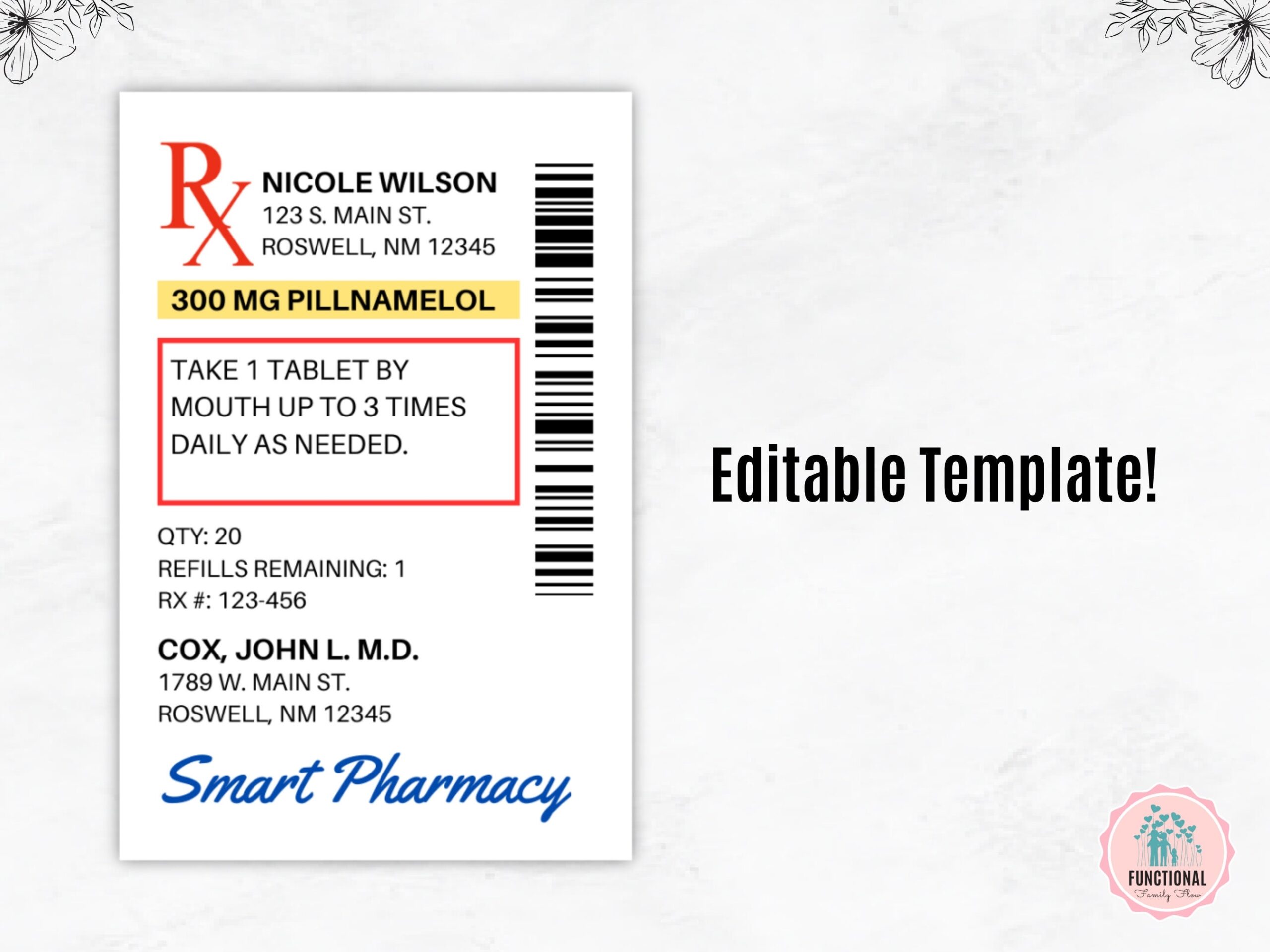 Printable Cvs Prescription Label Template