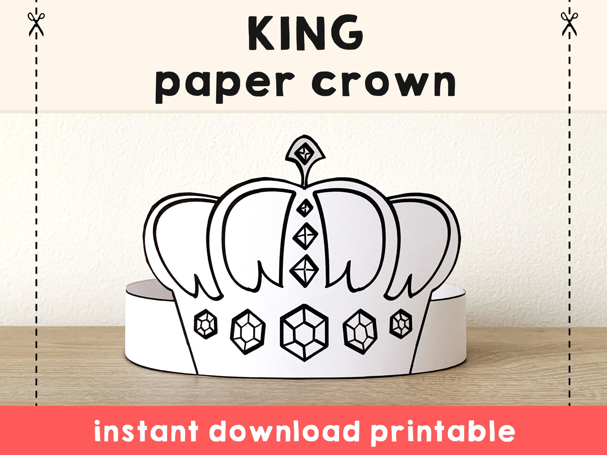 Prince Paper Crown Coloring Printable Kids Craft Prince Birthday Party Printable Favor Prince Costume DIY Printable Instant Download Etsy Singapore