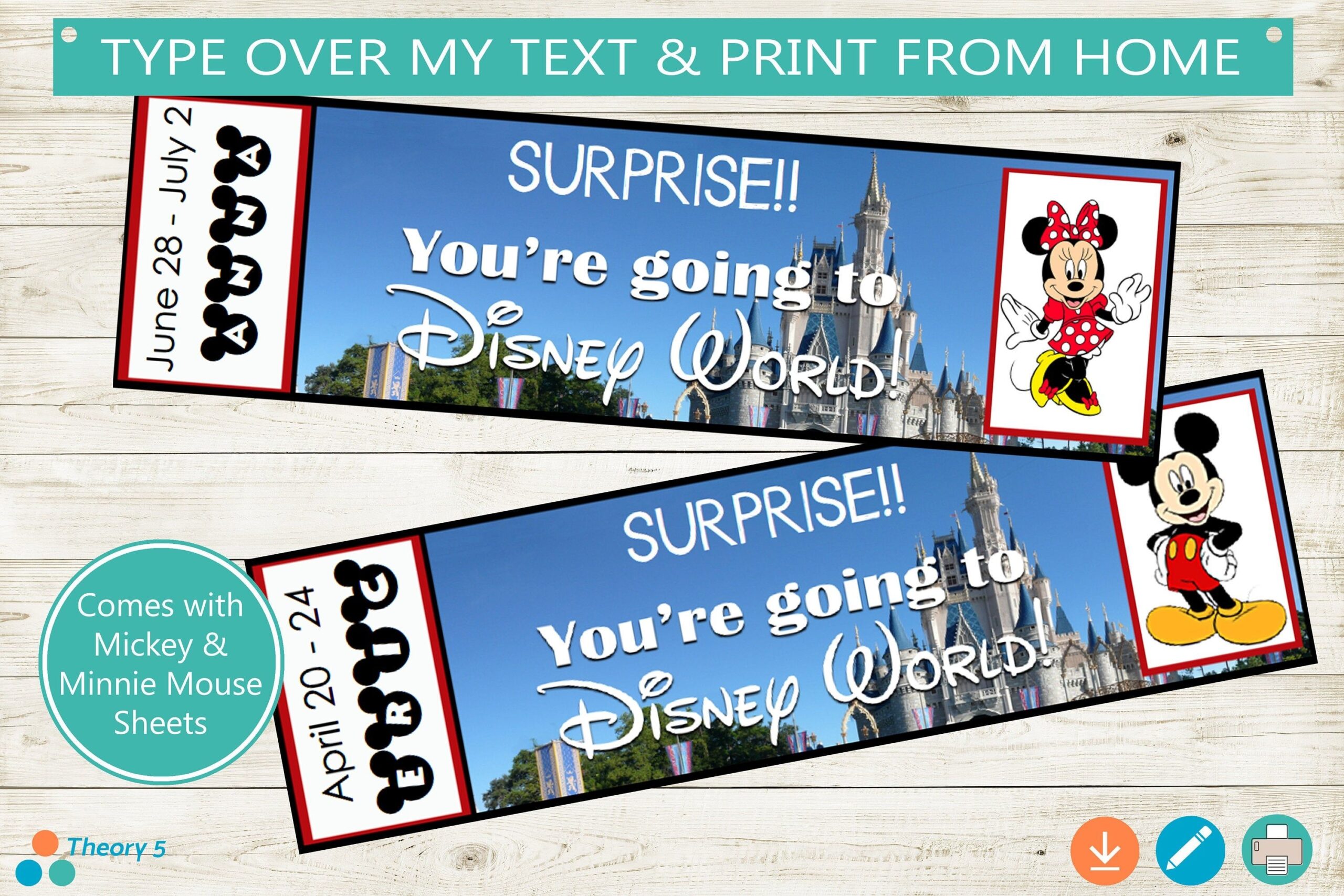 Printable Disney Ticket Template Free