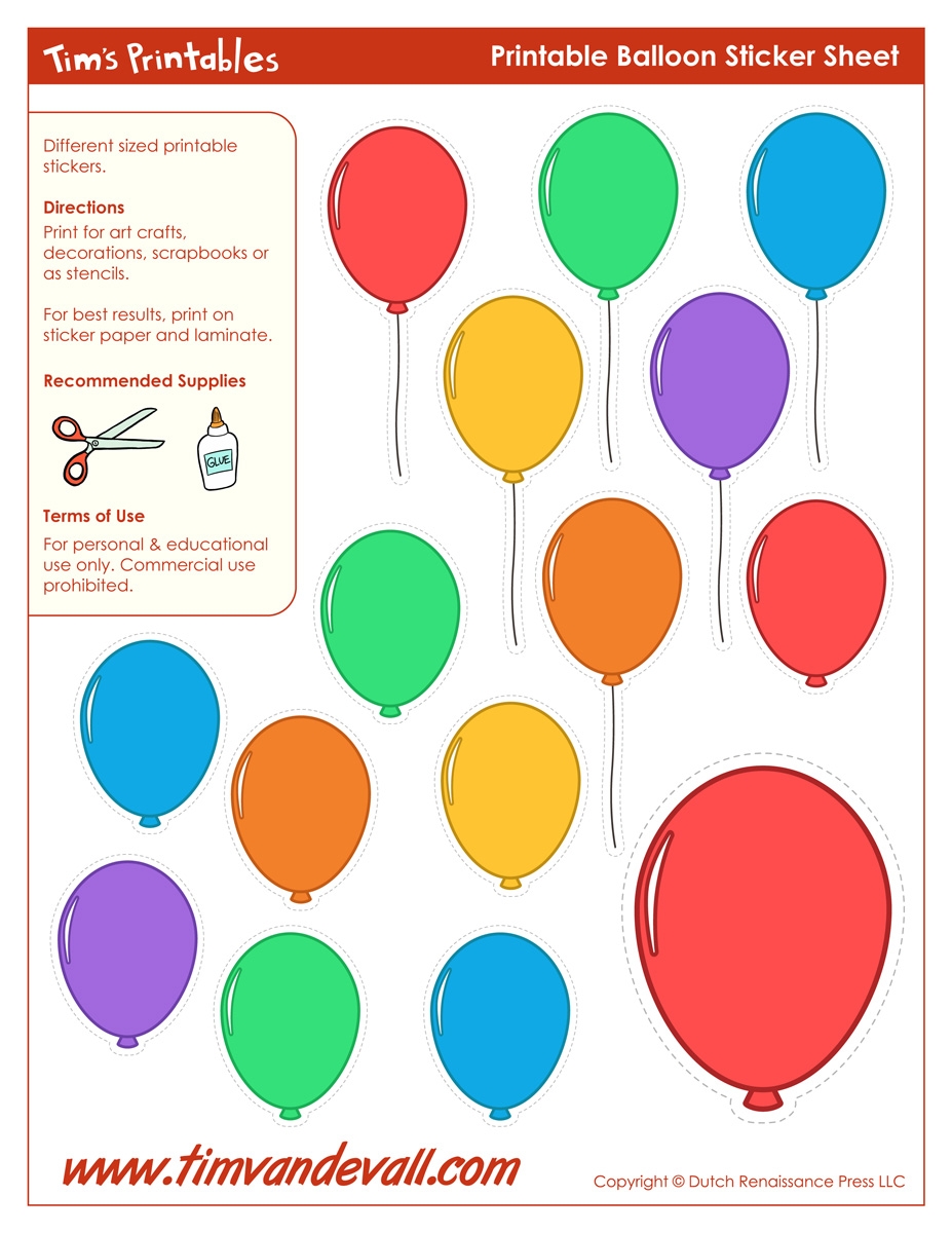 Free Printable Balloons Template