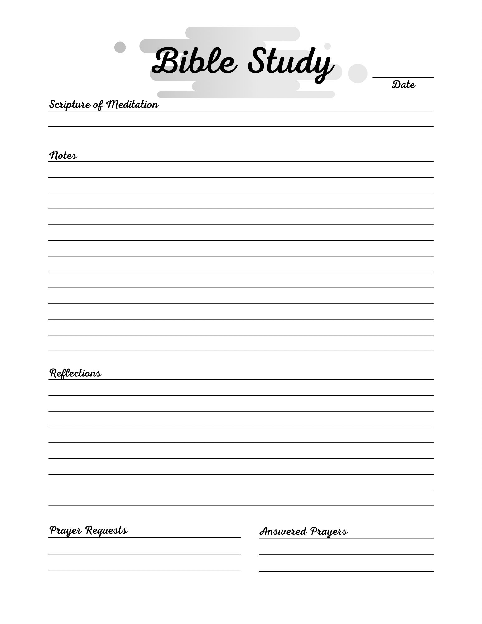 Printable Bible Study Sheets Sermon Notes Etsy