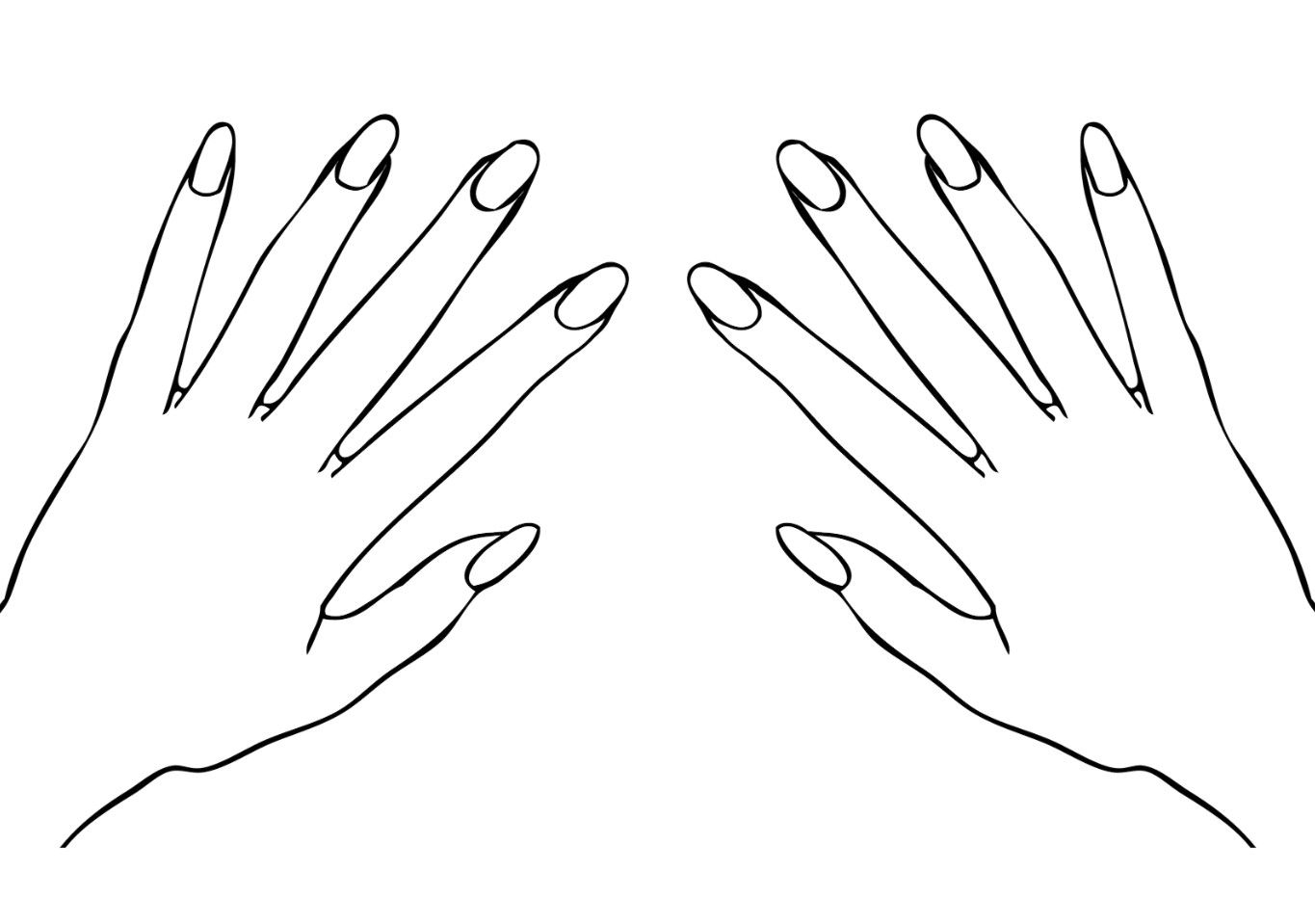 Printable Blank Nail Template Printable Nail Art Templates Hand Outline Printable Nail Art