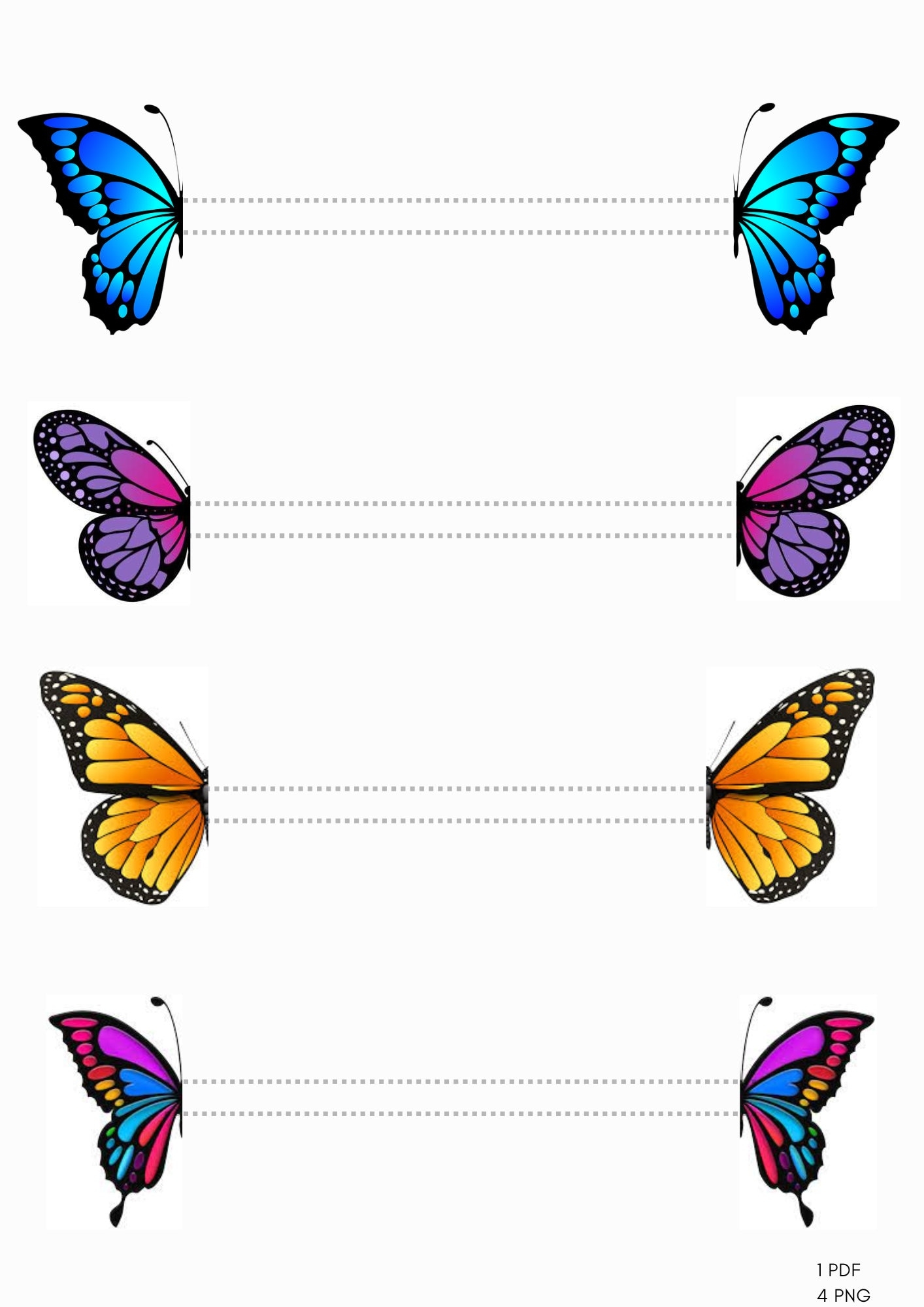 Printable Bookmarks Butterflies 3D Butterfly Bookmark Instant Download Print Bookmark Digital Art Etsy