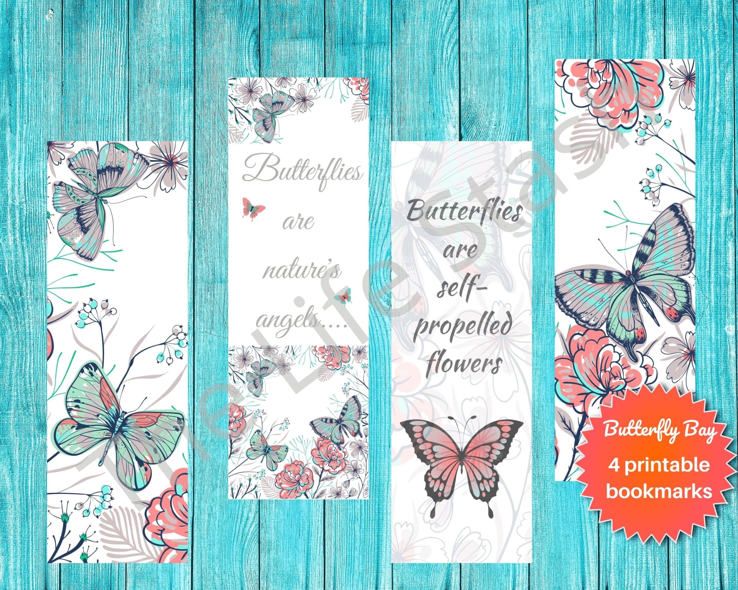 Printable Butterfly Bookmark Template