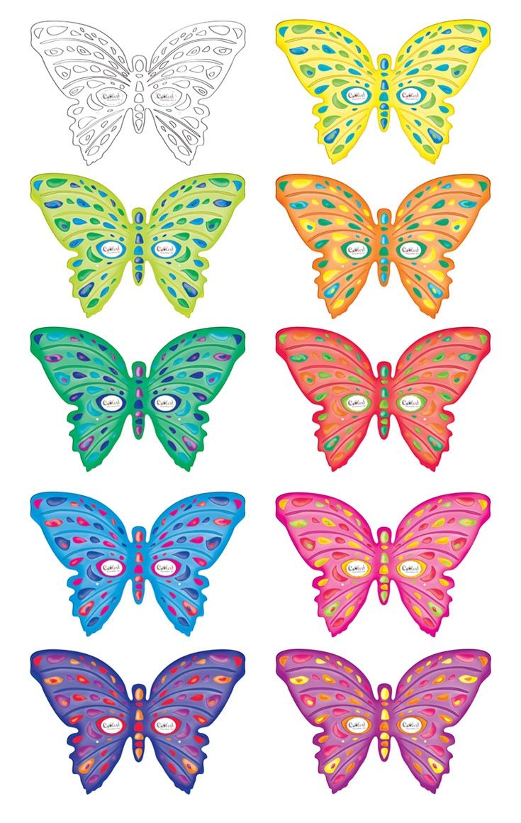 Printable Colorful Butterfly Template