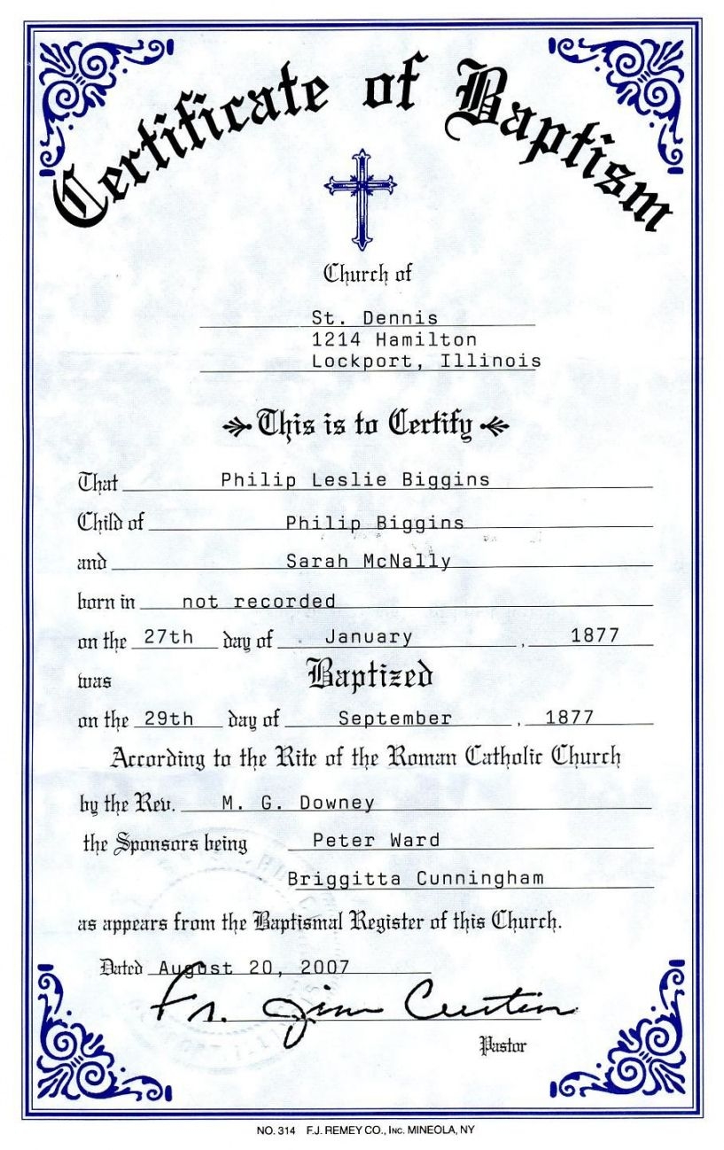 Printable Confirmation Certificate Template