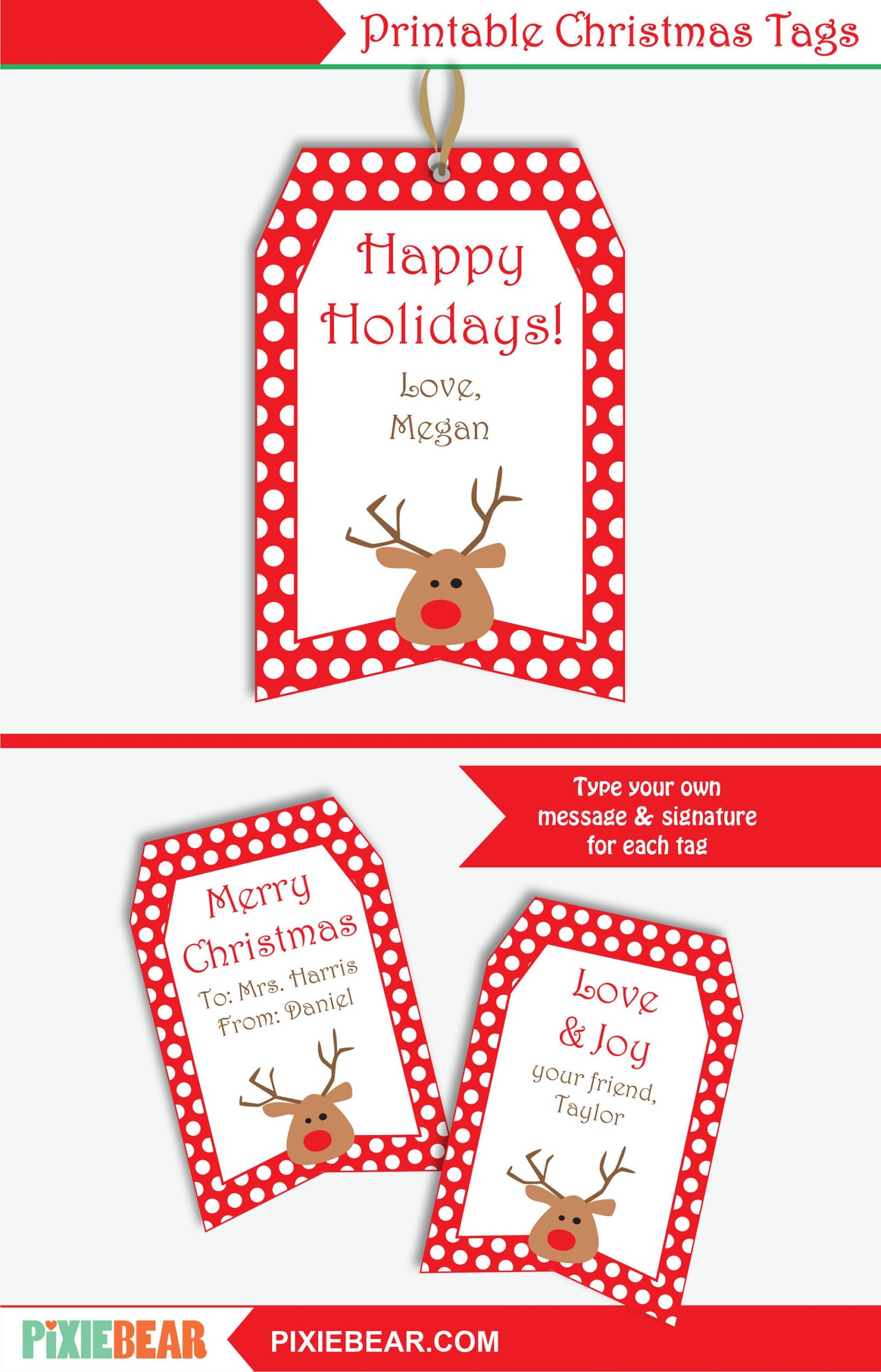 Free Christmas Gift Tags Template Printable