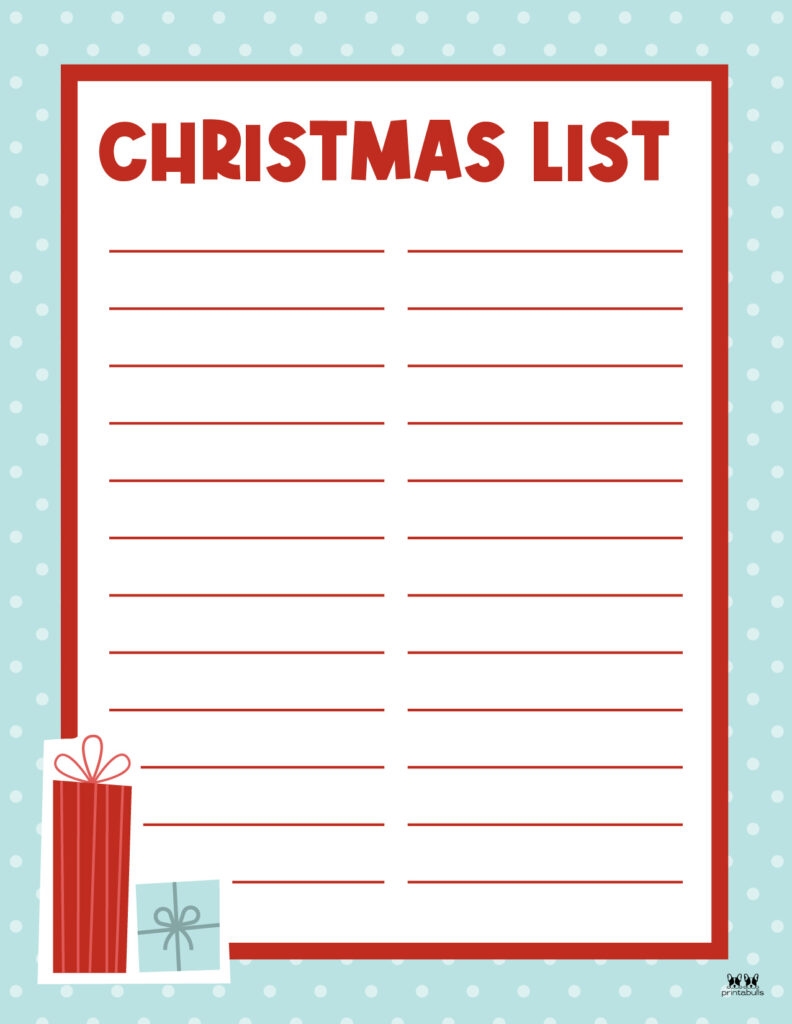 Printable Christmas Wish List Template
