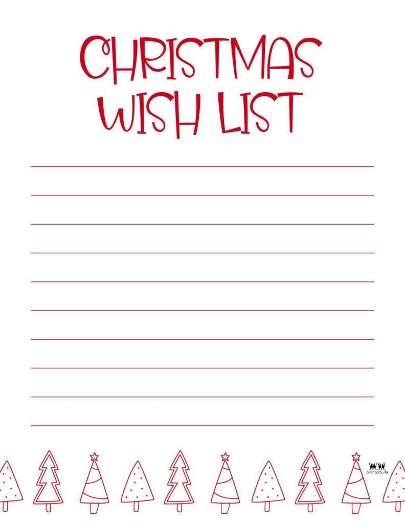 Free Printable Christmas List Template