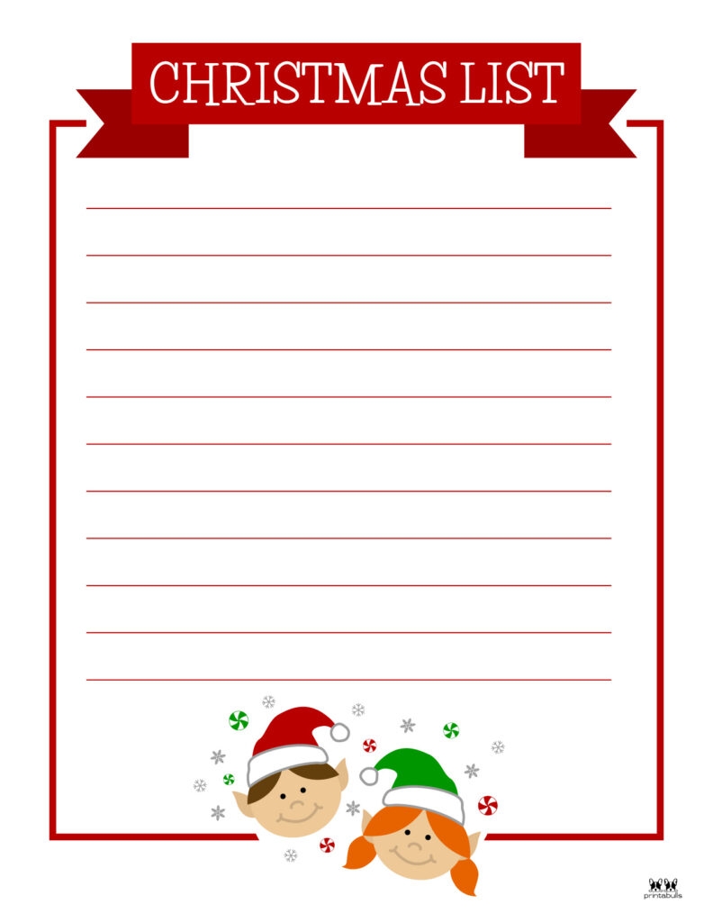 Printable Santa List Template