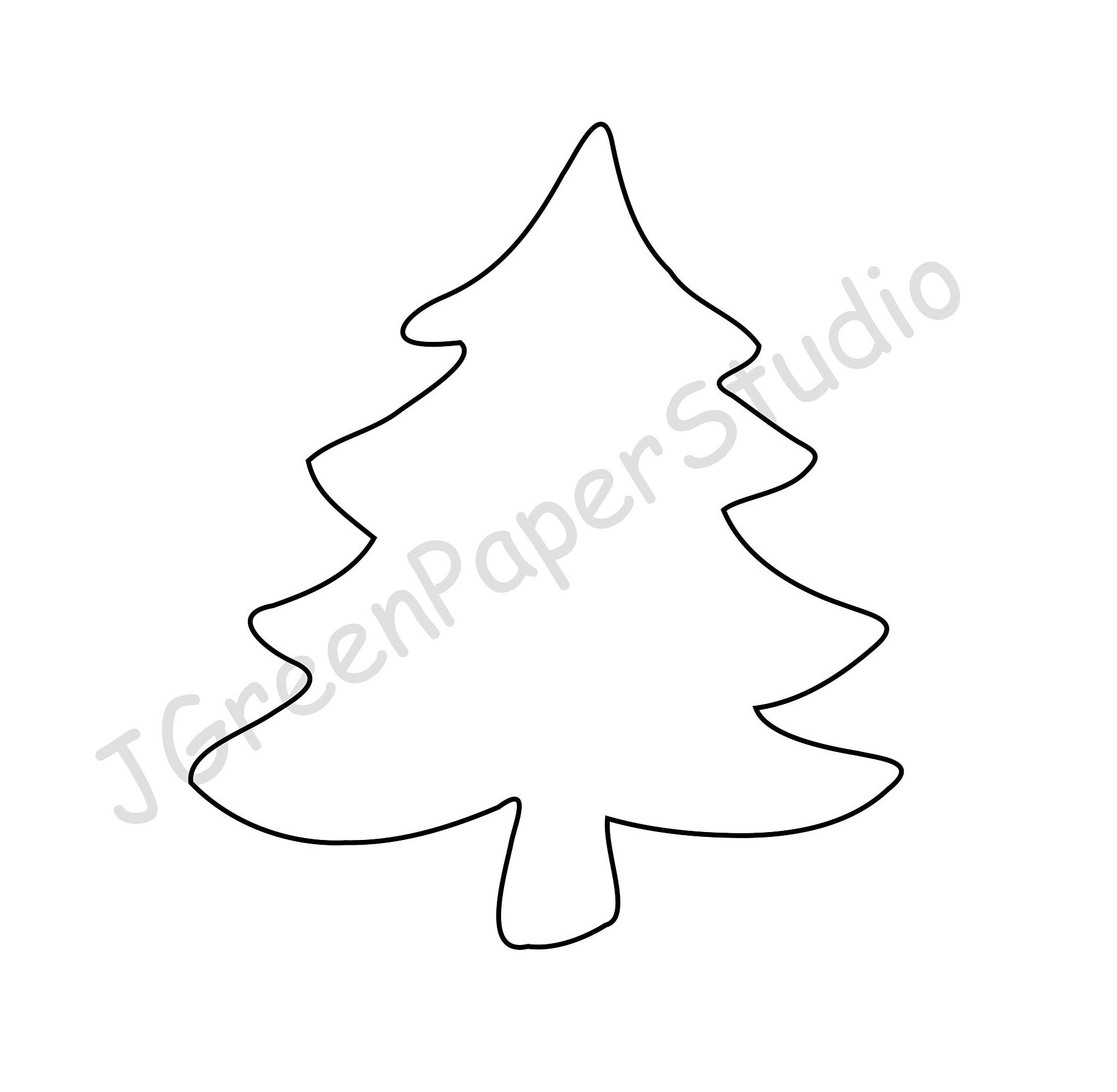 Printable Christmas Tree Template pdf Digital Download Tree Kids Holiday Coloring Page Kids Craft Stencil 7 Inch Evergreen Tree Scrapbooking Etsy