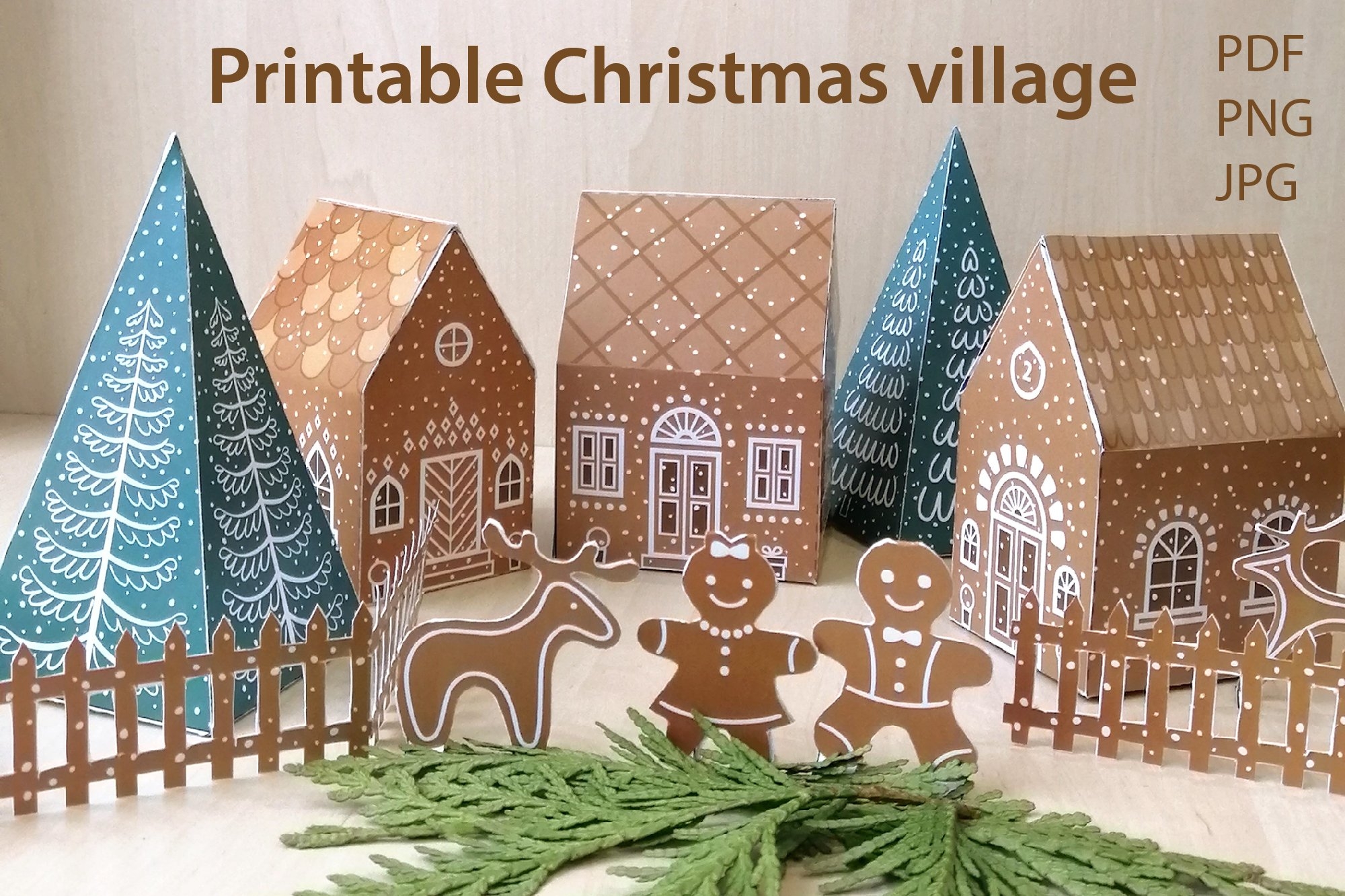 Printable Paper Christmas Village Template