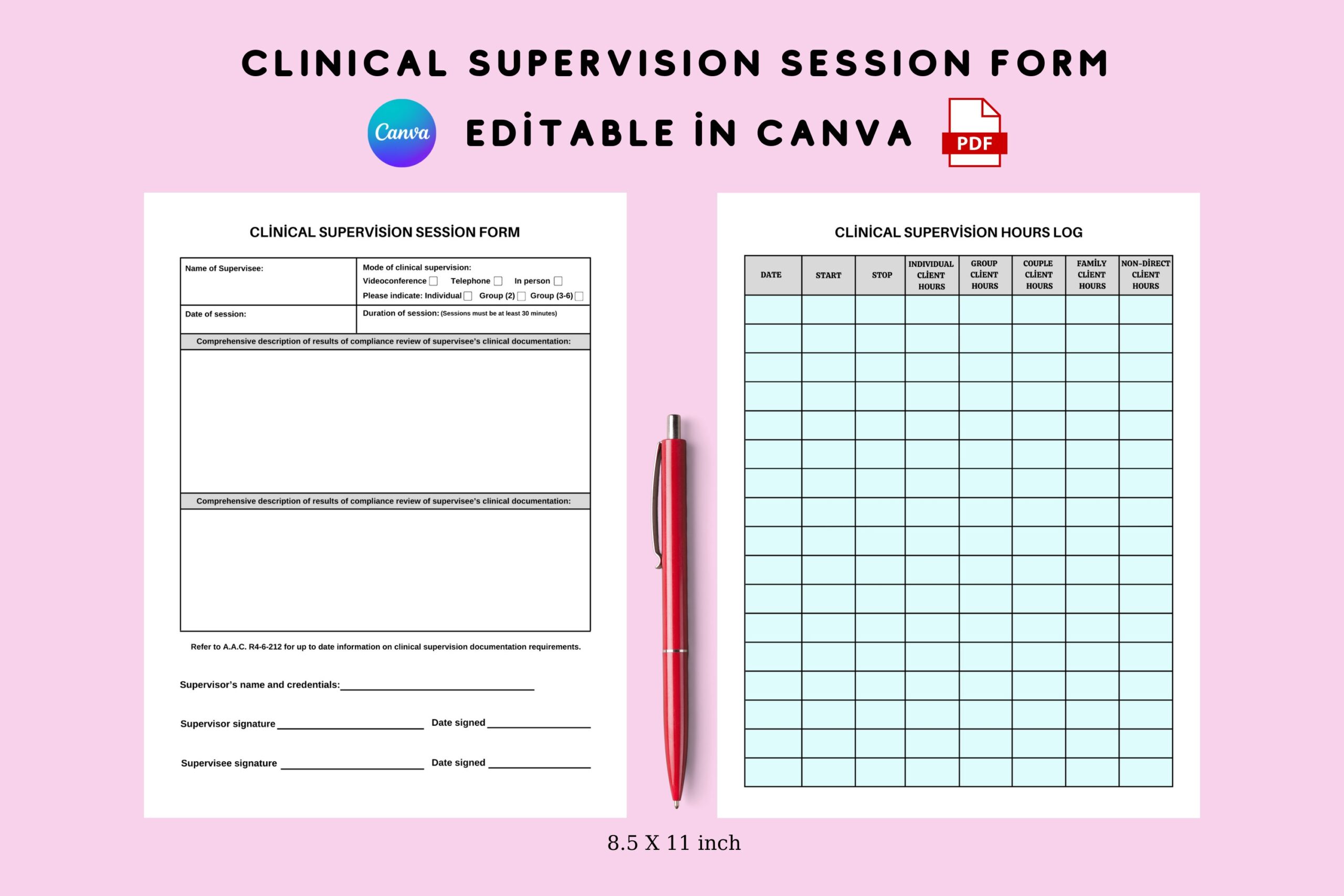 Social Work Printable Supervision Template