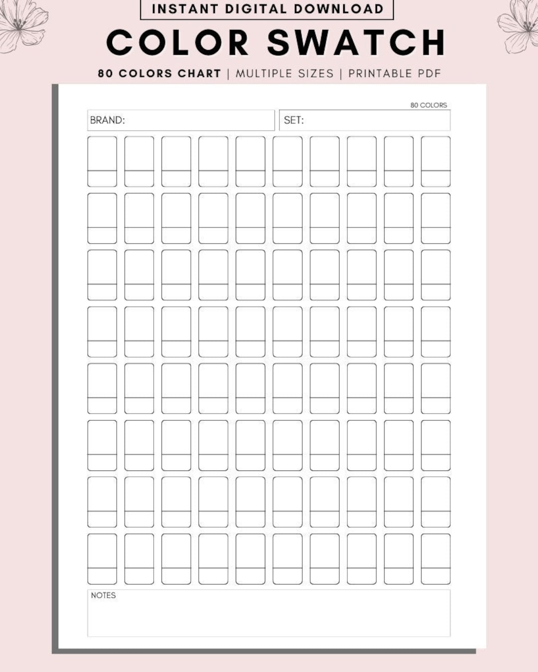 Printable Marker Swatch Template