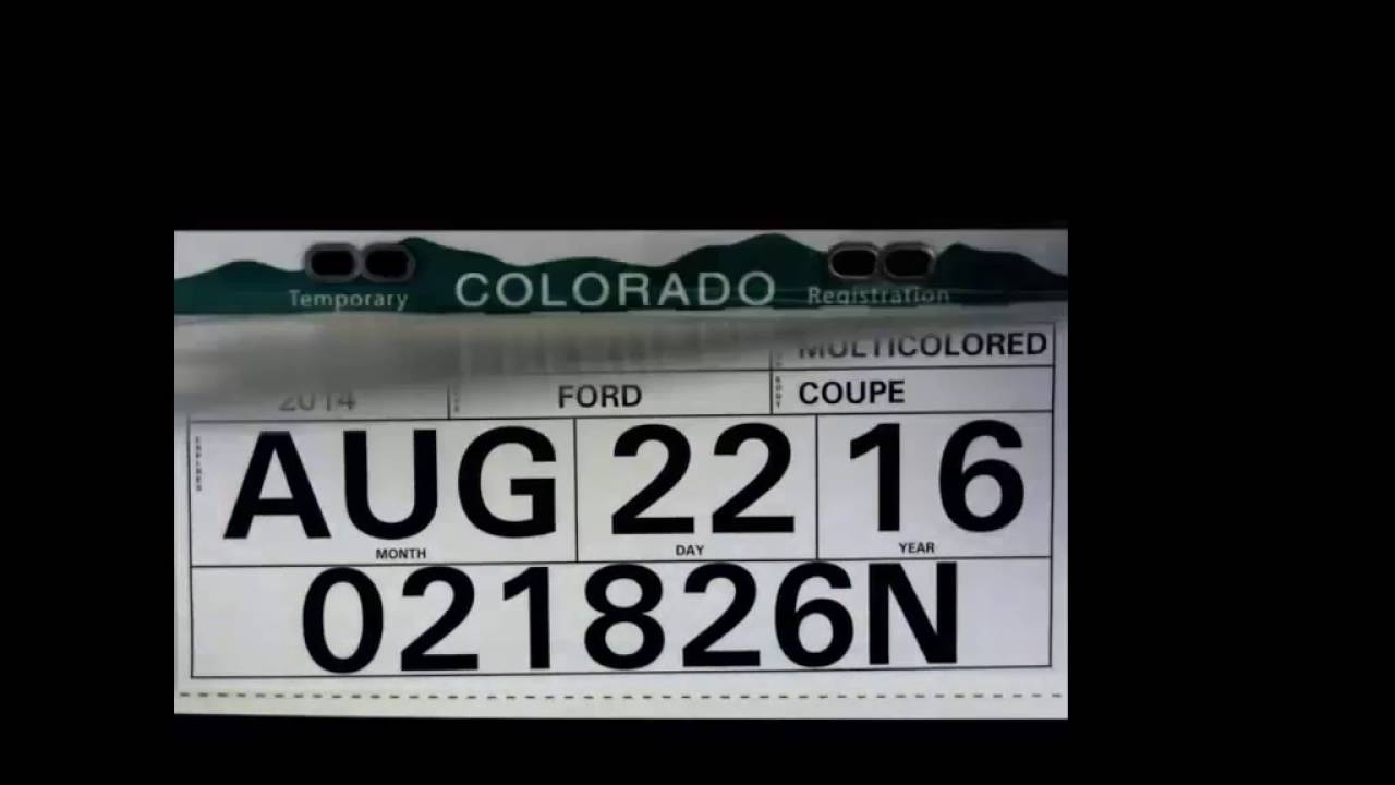 Printable Colorado Temp Tag Template