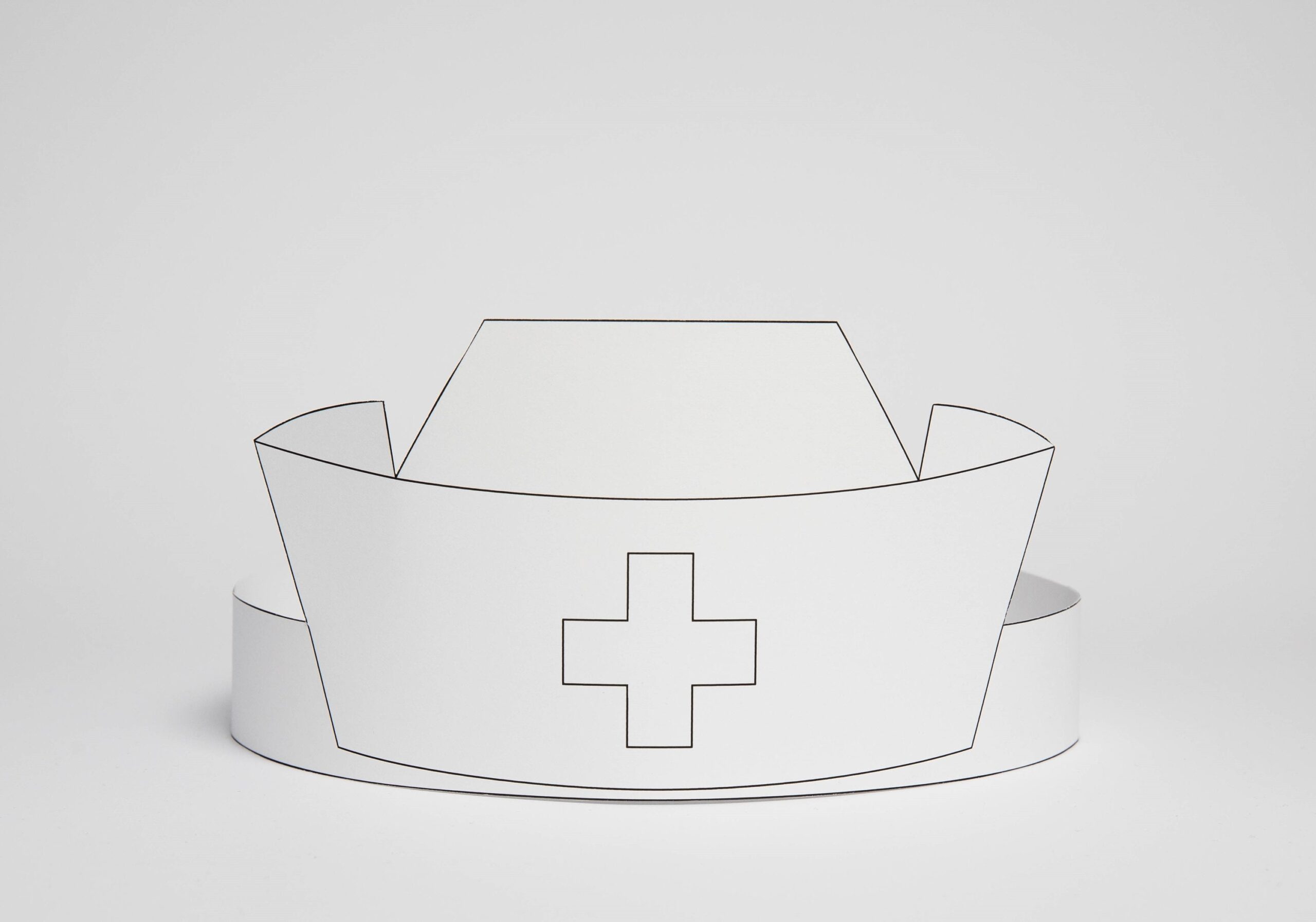 Printable Coloring Nurse Paper Hat Kids Party Craft Pdf Doctor Costume Template Instant Download DIY Career Day Costume Hospital Party Mask Etsy