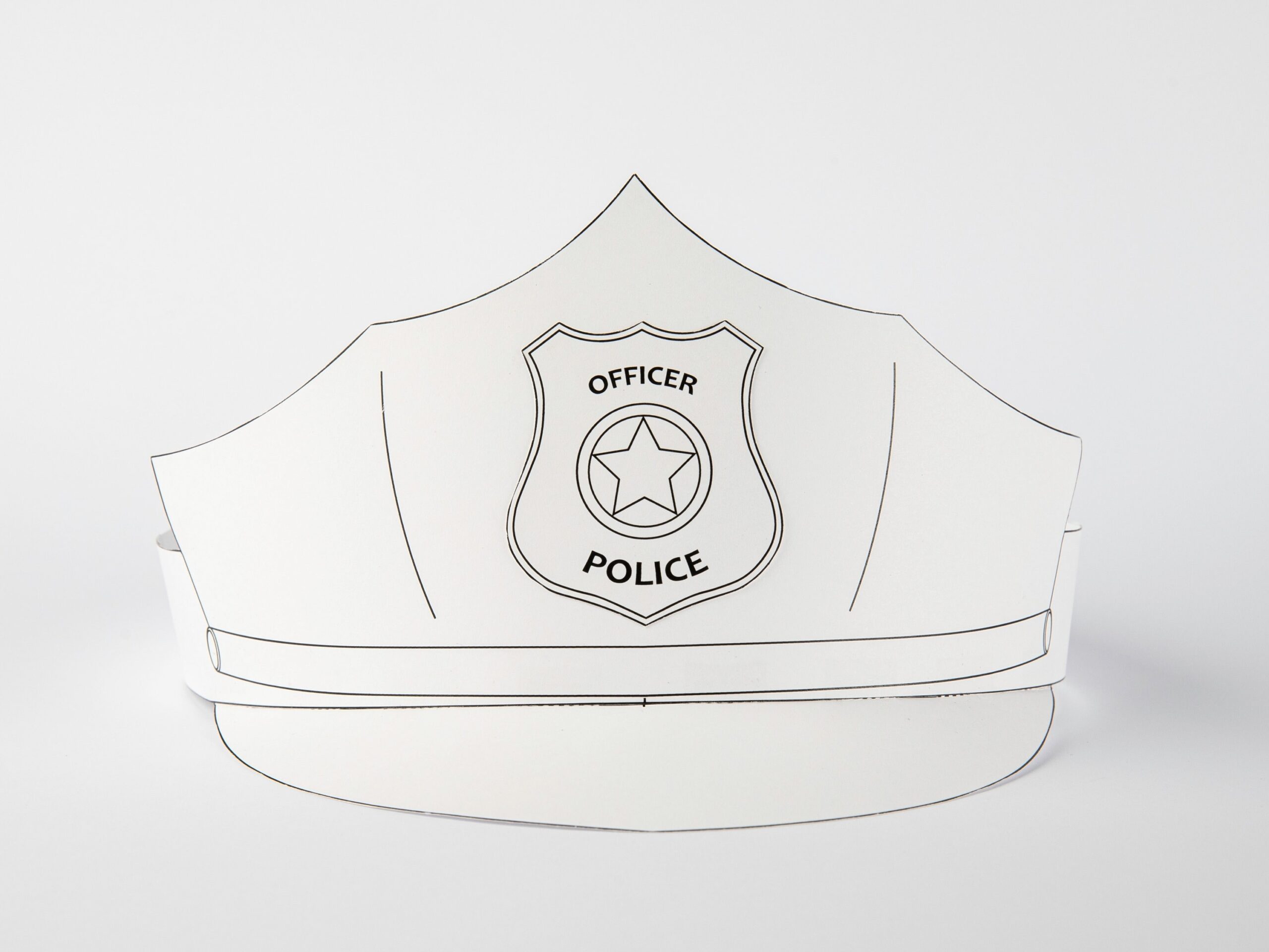Printable Coloring Police Paper Cap Fun Kids Craft Pdf Template Instant Download DIY Party Costume Crown Pattern Great For Birthdays School Etsy