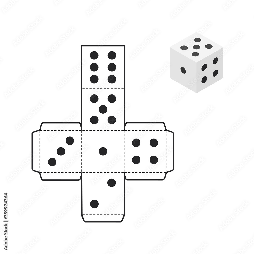 Printable Dice Template Isolated On White Background Stock Vector Adobe Stock
