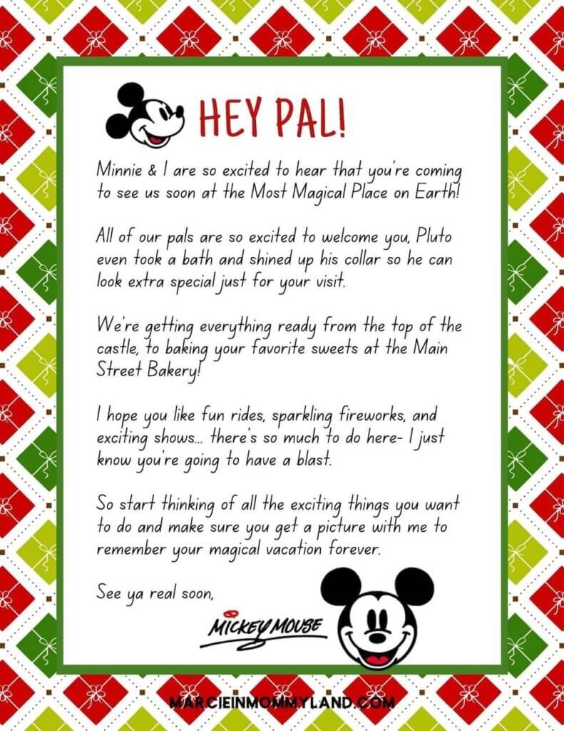 Printable Disney Surprise Letter For Christmas Marcie In Mommyland