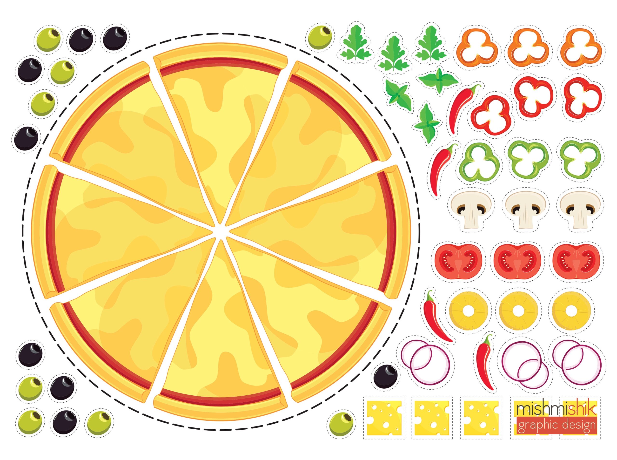 Printable DIY Craft Pizza For Kids Etsy