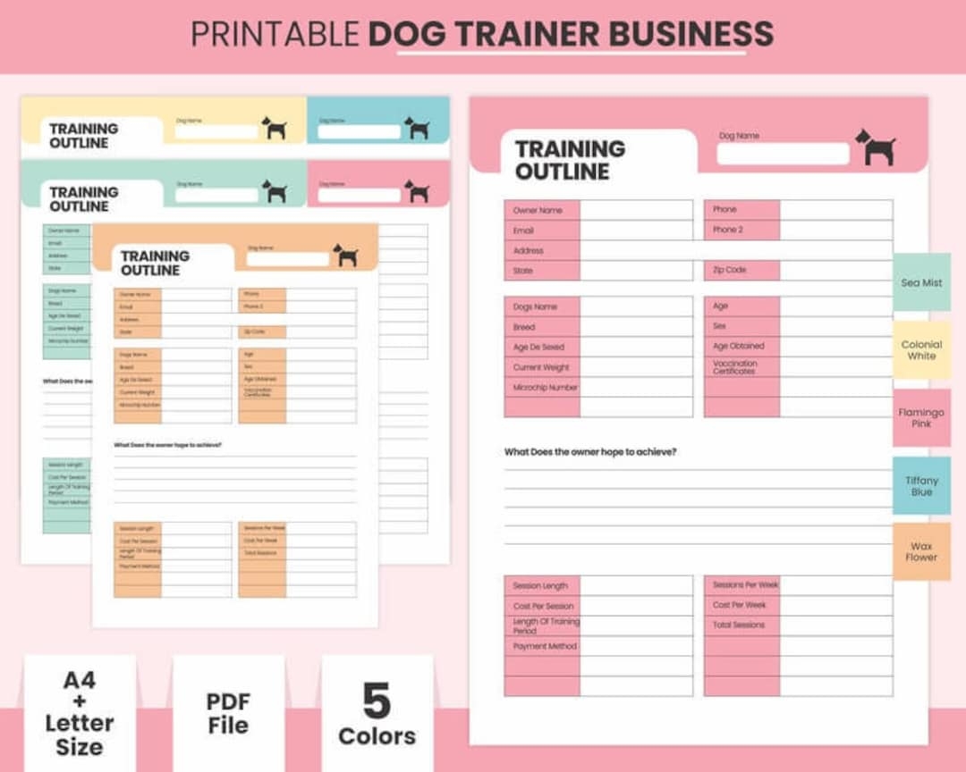 Printable Dog Training Plan Template