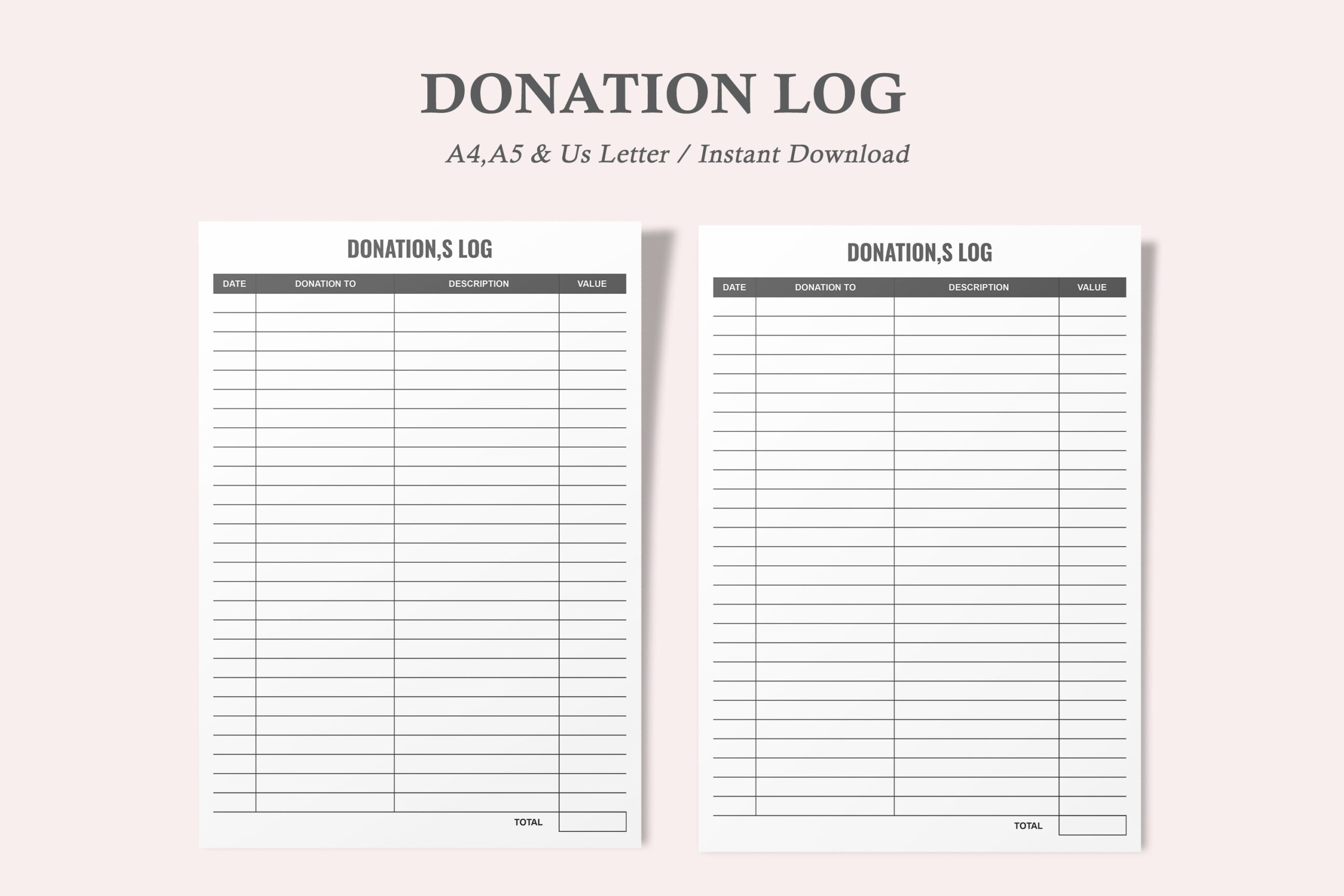 Printable Donation List Template