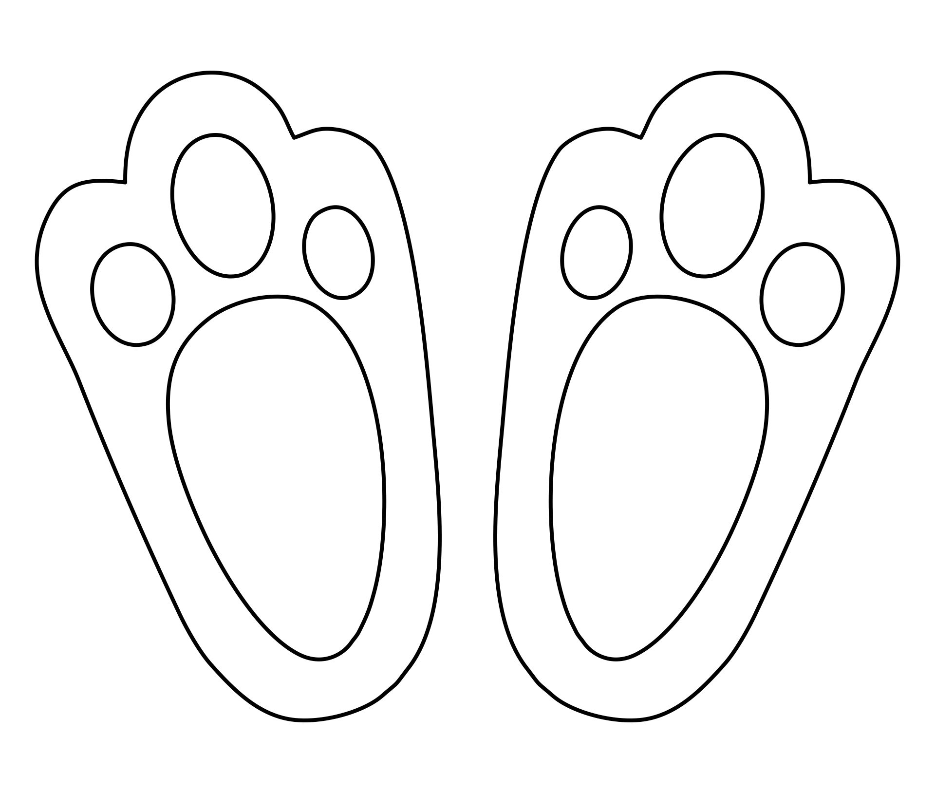 Printable Easter Bunny Footprint Stencil Template Easter Printables Free Easter Bunny Ears Template Easter Templates