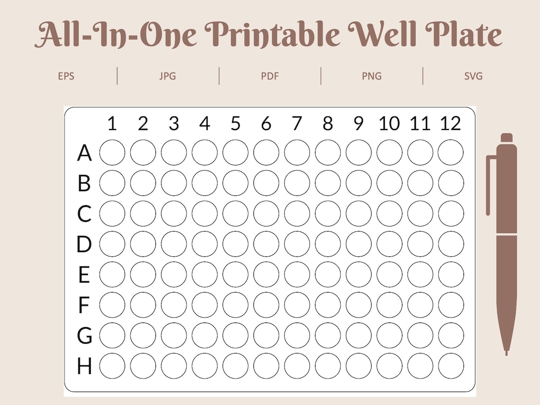 96 Well Plate Template Printable