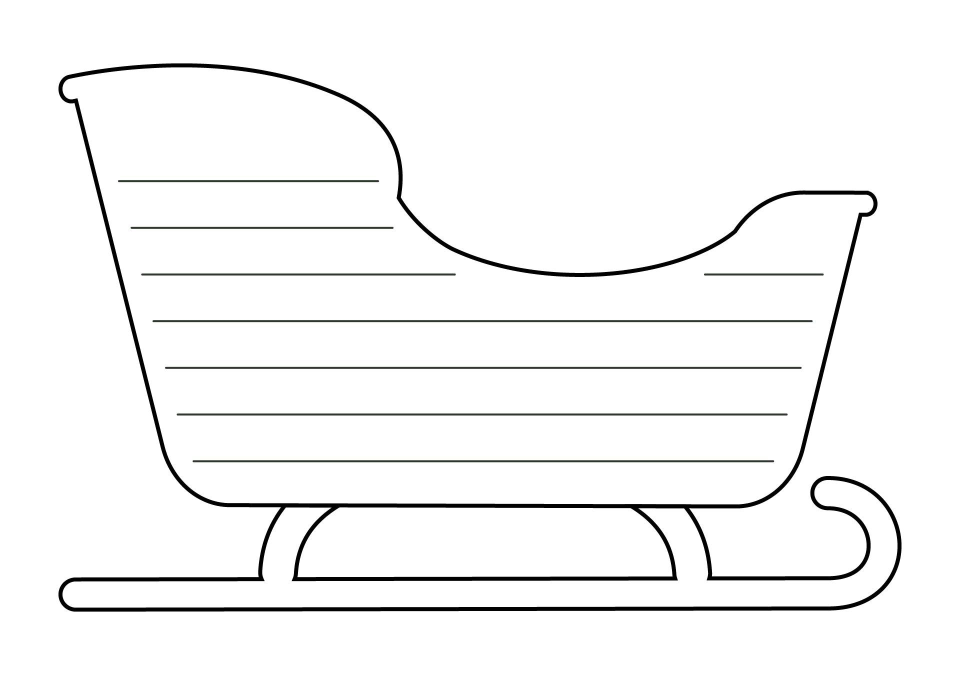Printable Elegant Santa Sleigh Shaped Writing Templates Christmas Sleigh Wooden Sleigh Diy Christmas Templates