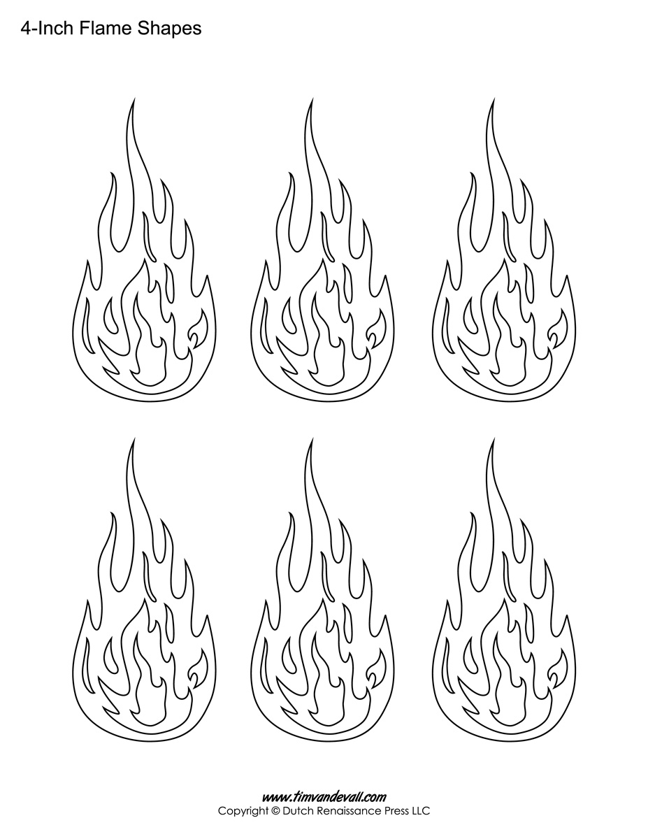 Printable Flame Stickers Flame Templates Tim s Printables
