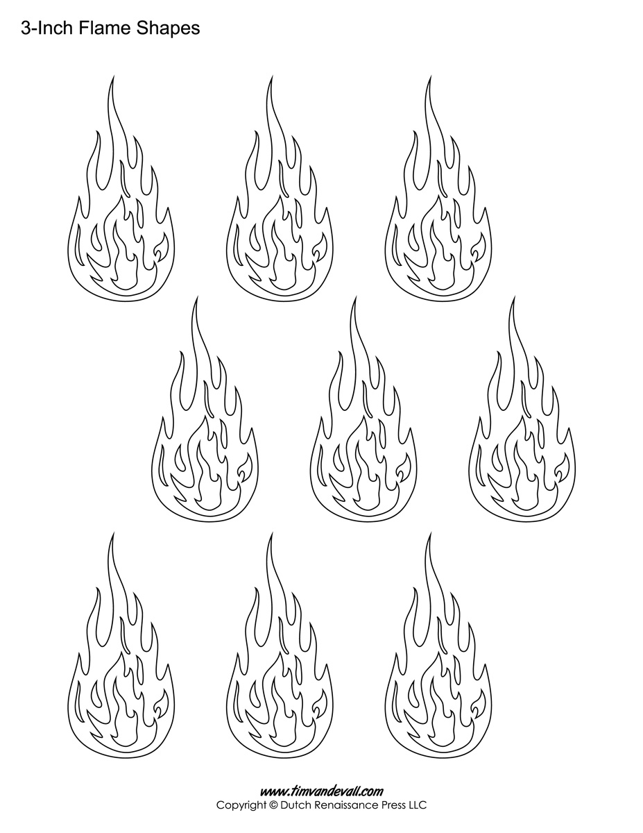 Printable Cut Out Flame Template