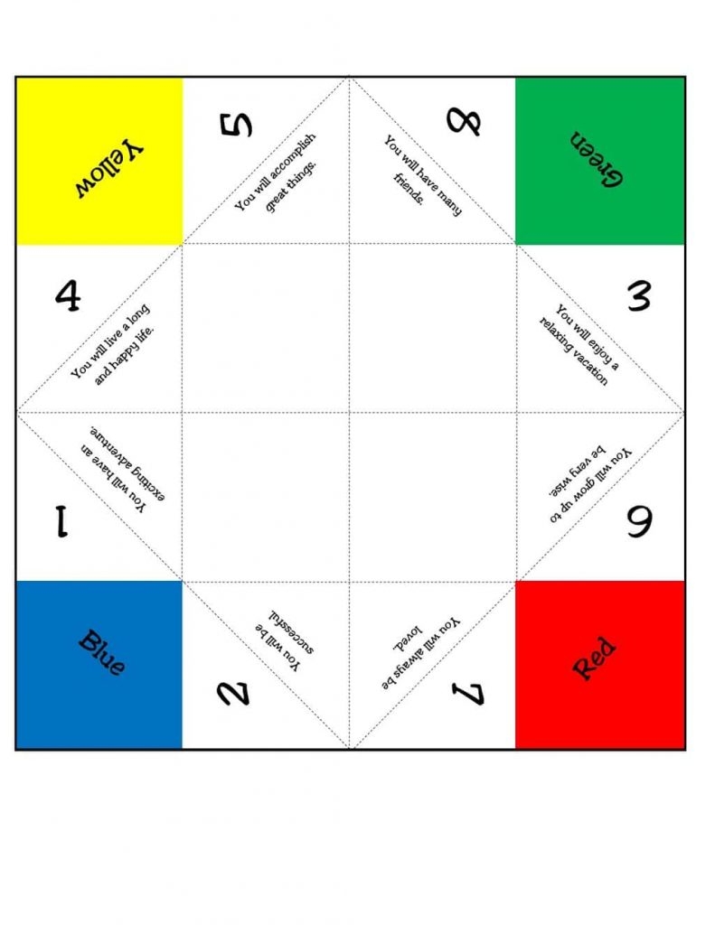 Fortune Teller Template Printable