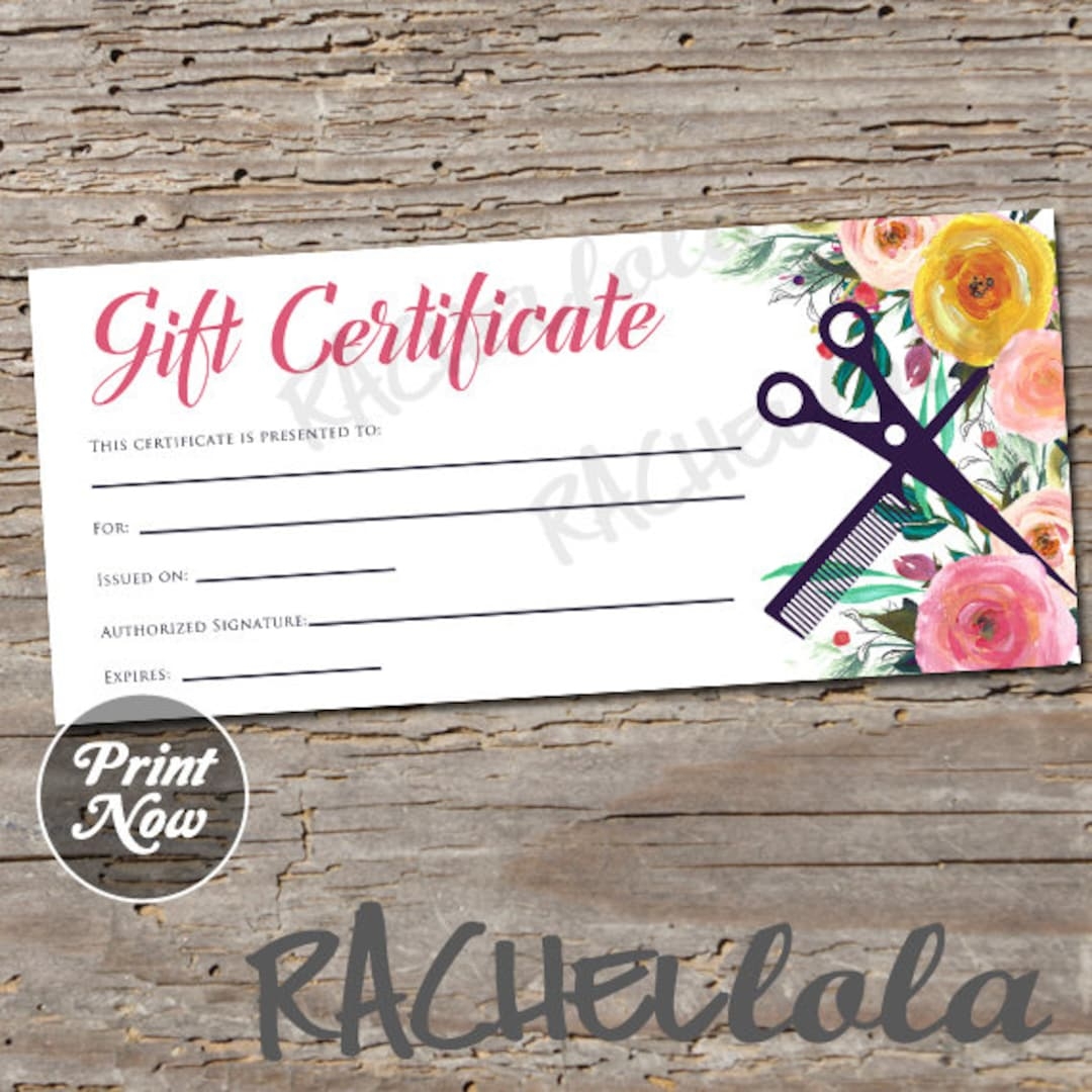 Free Printable Hair Salon Gift Certificate Template