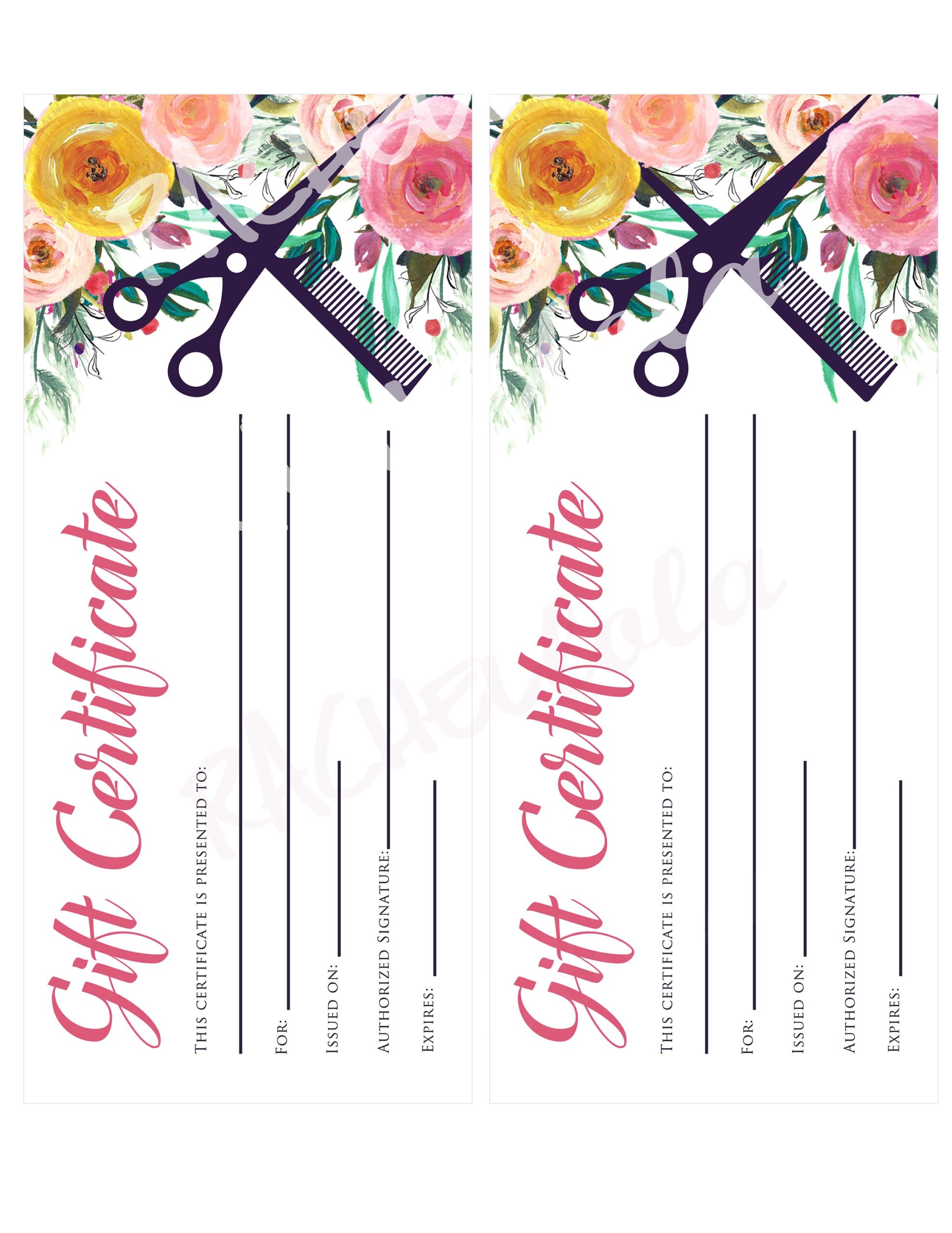 Printable Hair Voucher Template