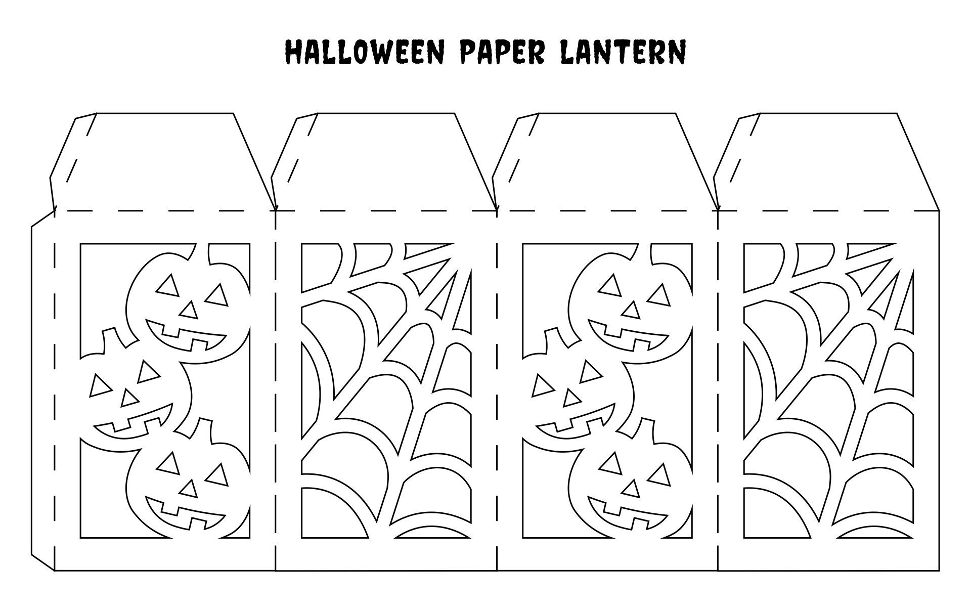 Printable Halloween Paper Lantern Stencils Halloween Lanterns Halloween Paper Crafts Printable Halloween Decorations