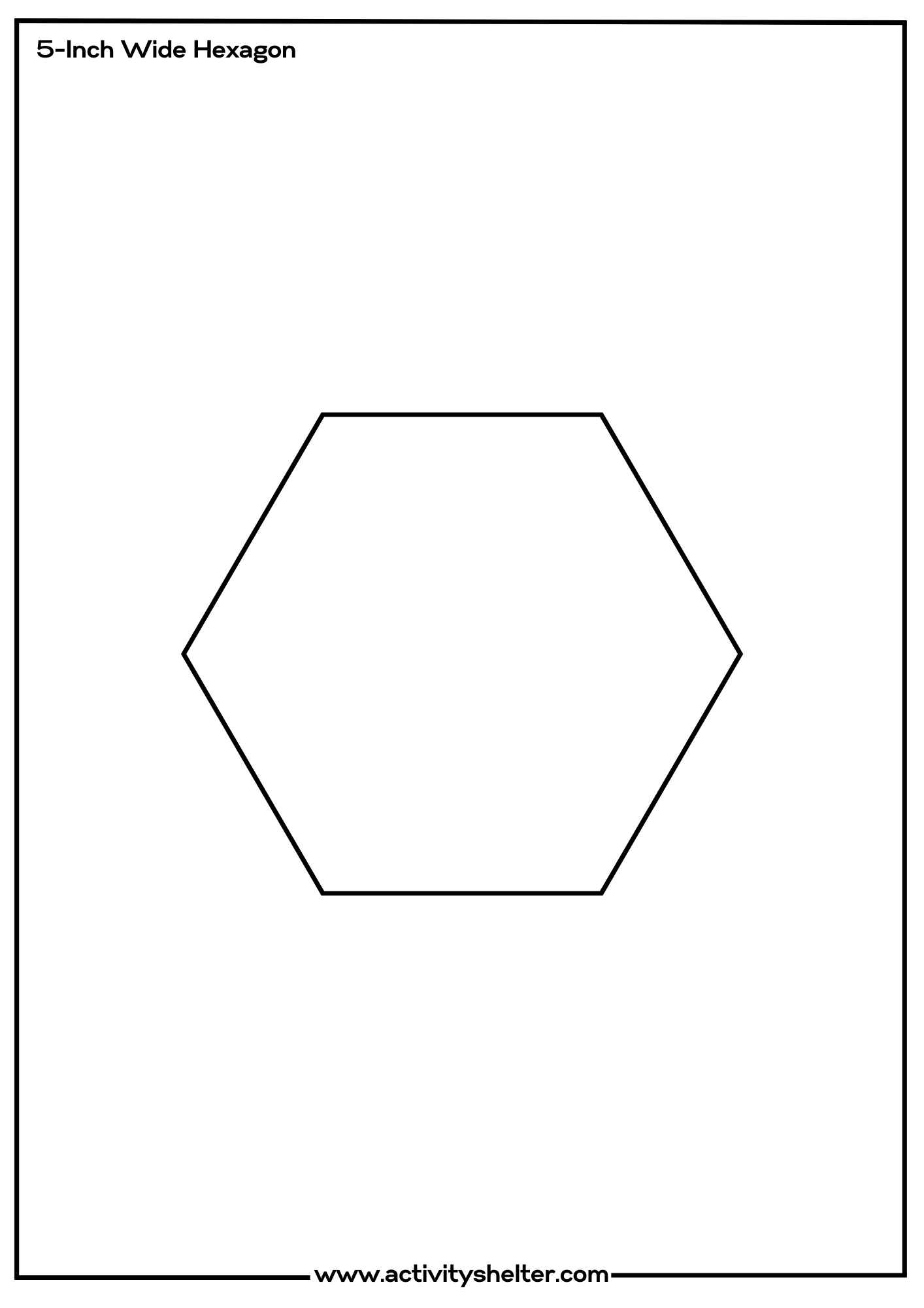 Full Page Free Printable Hexagon Template For Quilting