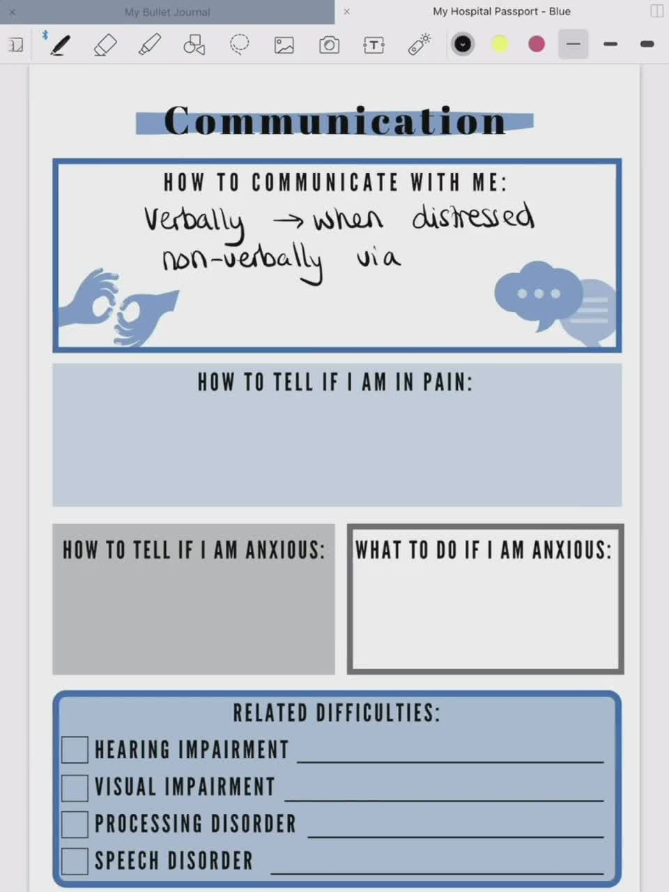 Printable Communication Passport Template