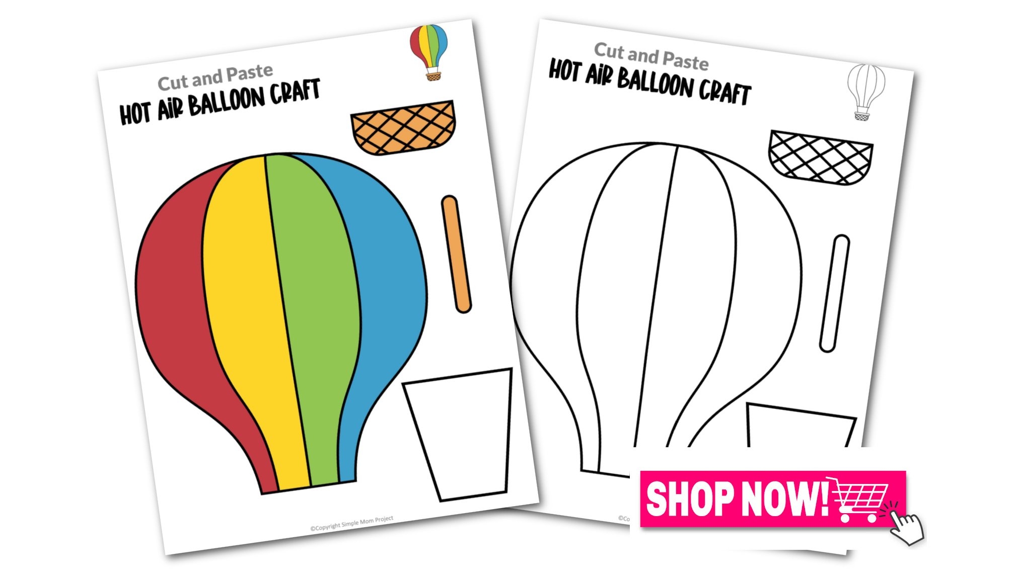 Printable 3D Hot Air Balloon Template