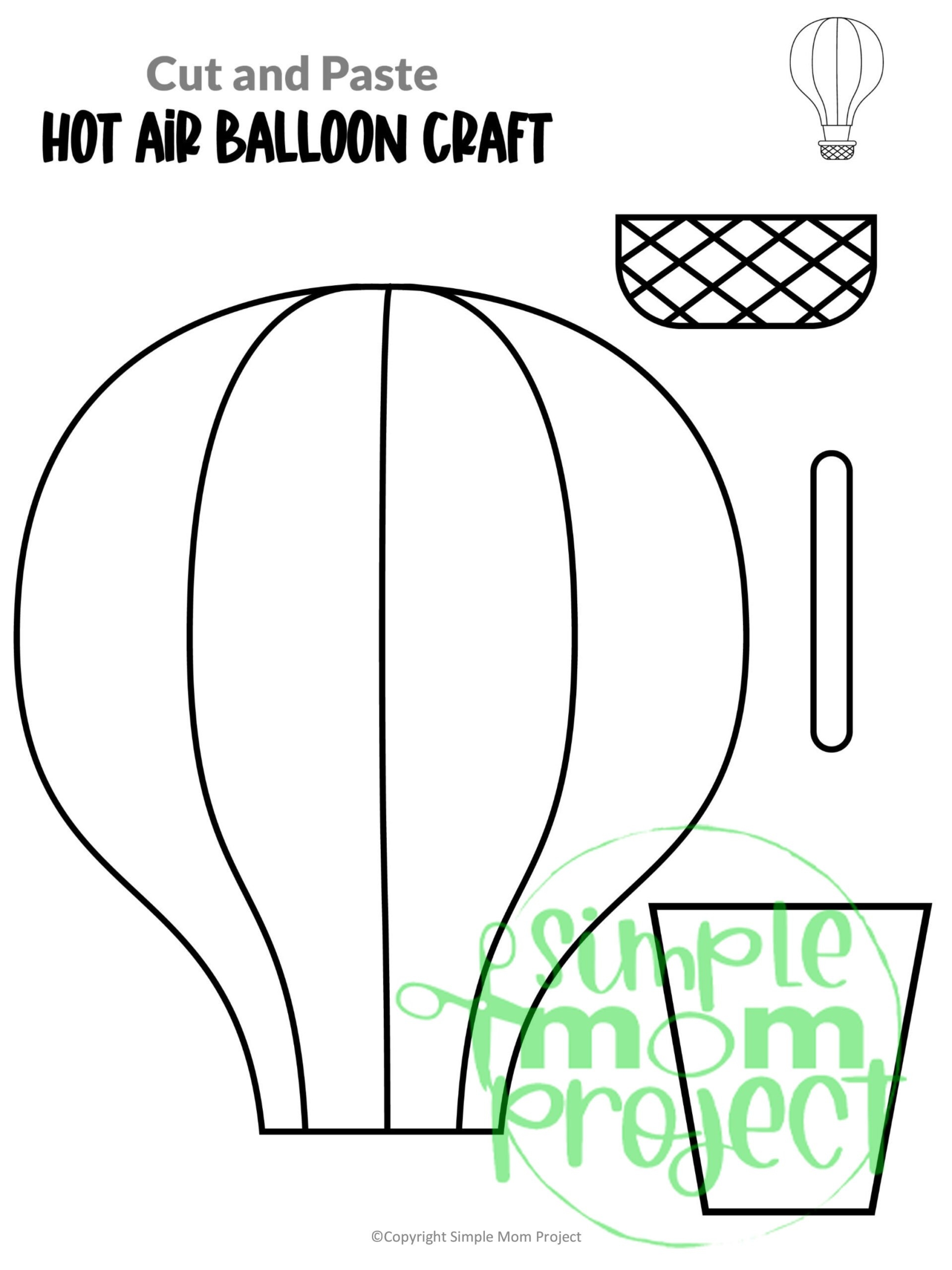 Printable 3D Hot Air Balloon Template
