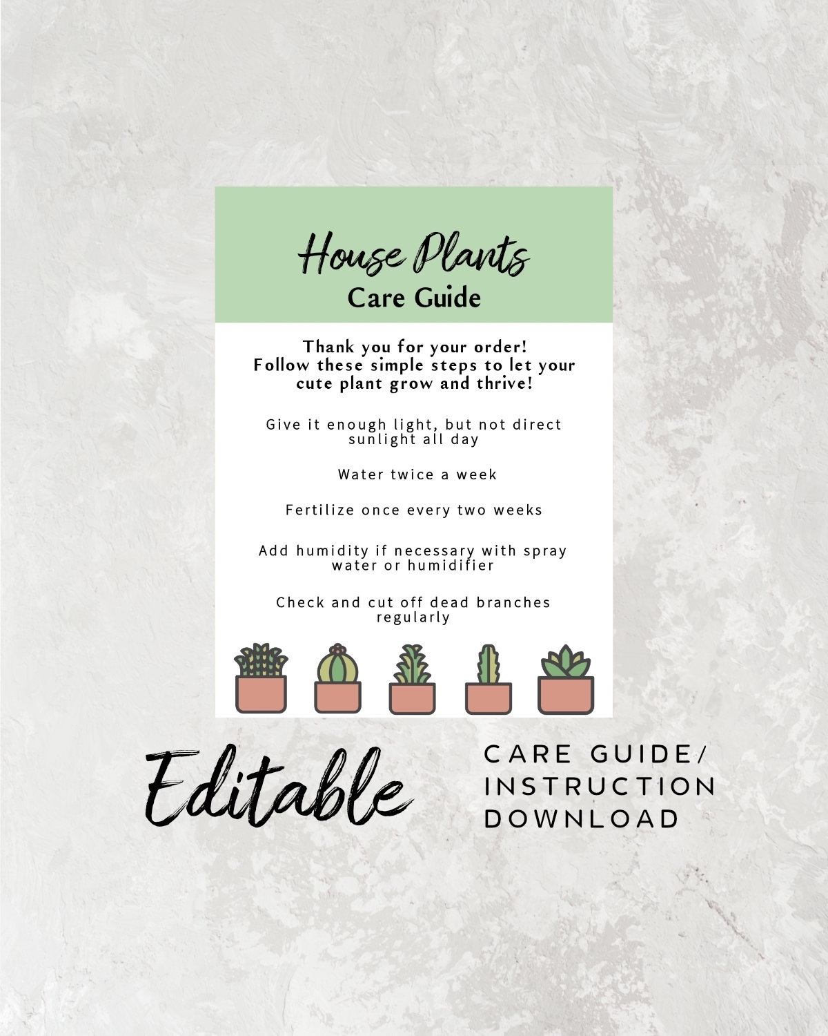 Printable Plant Care Template