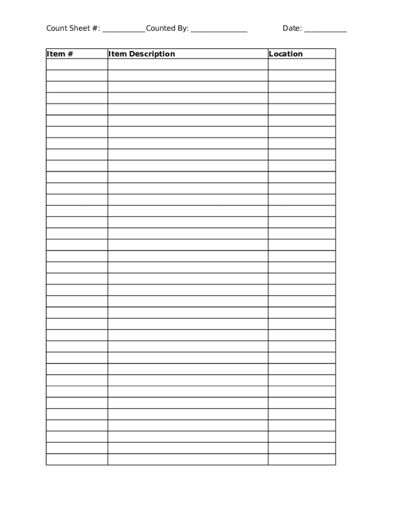 Printable Inventory Sheet Fill Out Sign Online DocHub