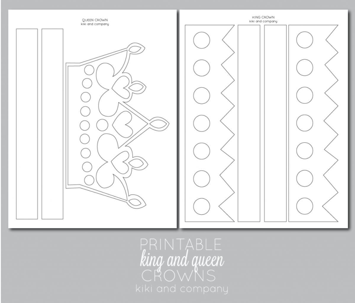 Printable Kings And Queens Crown Free Printable King And Queen Crowns Crown For Kids Crown Template