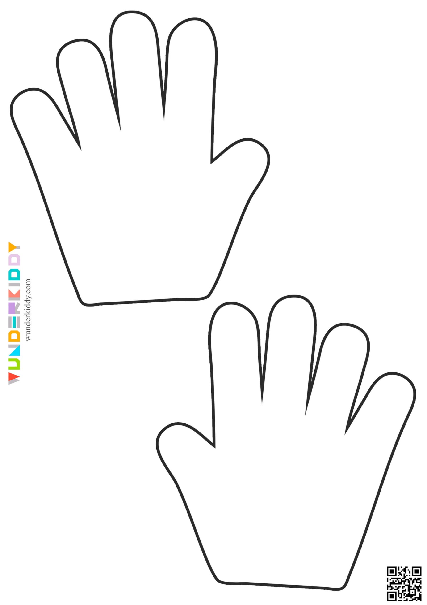 Printable Left And Right Hand Blank Template For Crafts