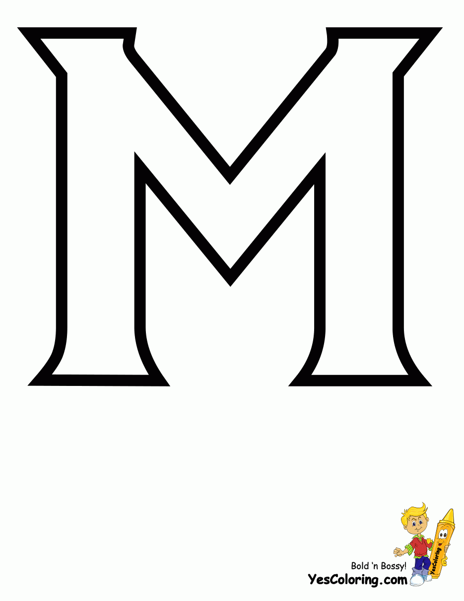 Printable Letter M Stencil Template Aplike ablonlar Alfabe ablonlar ablon Bask 