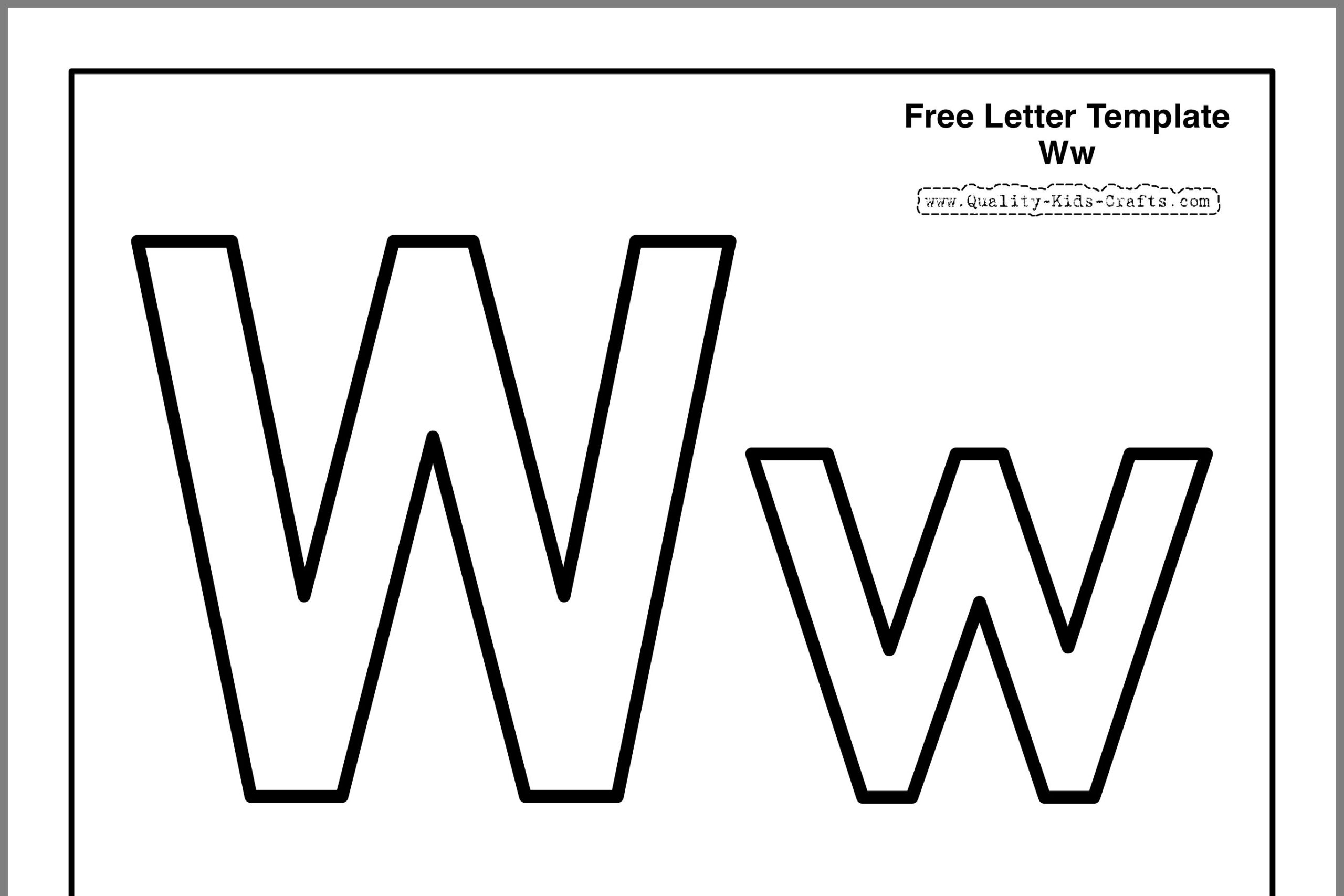 Printable Letter W Template