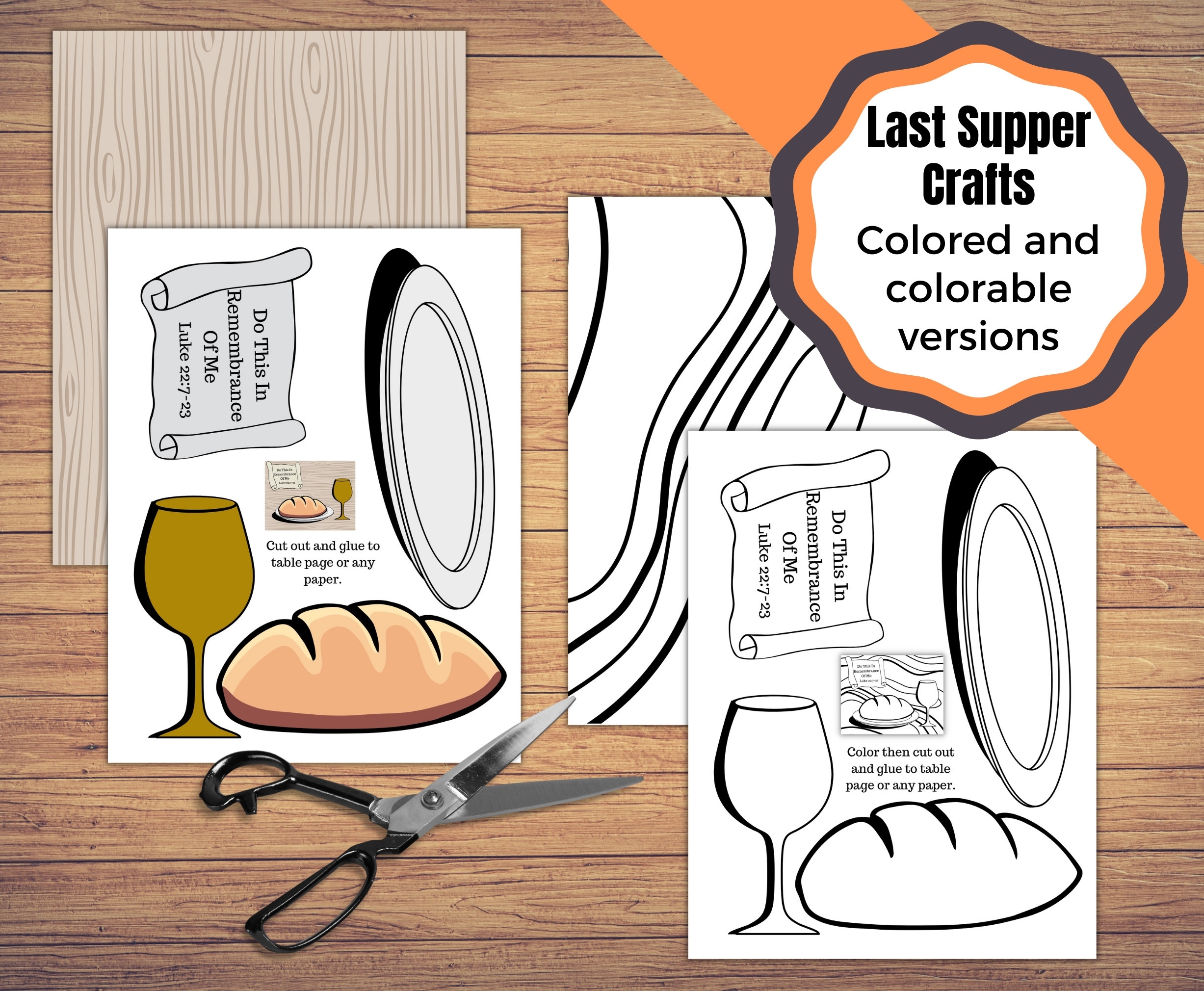 Template Printable Last Supper Craft