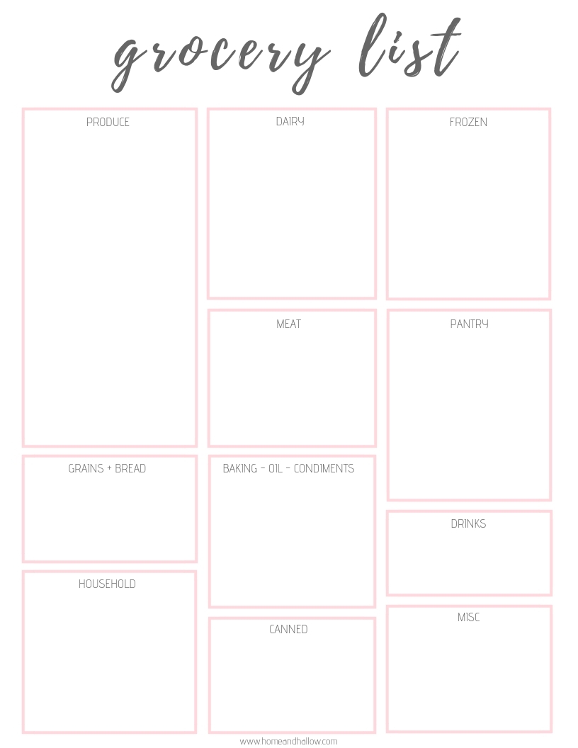 Free Printable Weekly Meal Planner Template With Grocery List