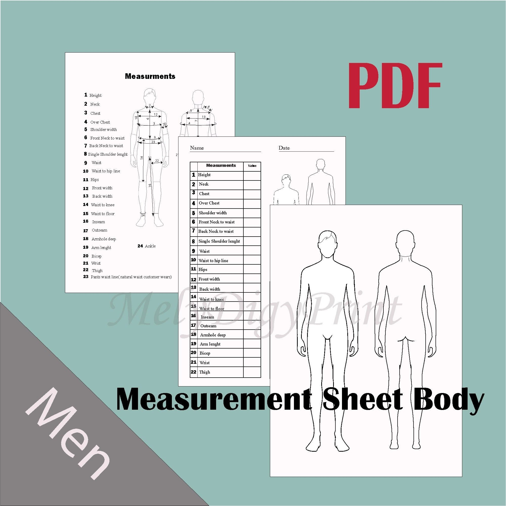 Printable Suit Measurements Template