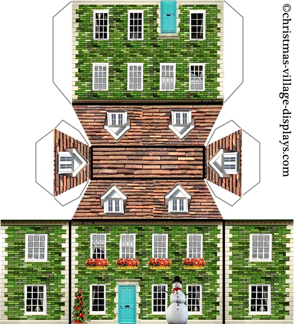 Printable Model Card Houses Christmas Village Displays
